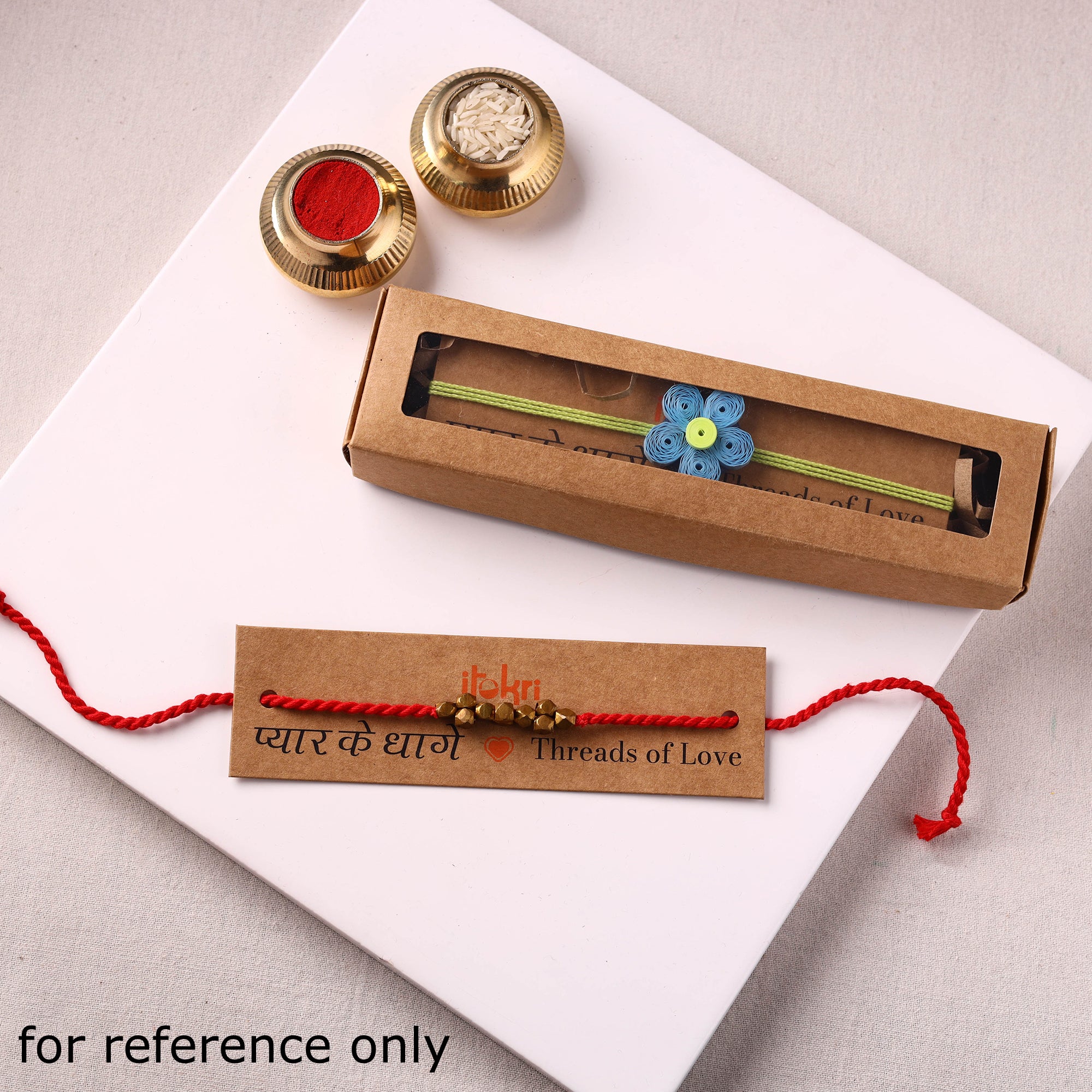 Flower - Handmade Paper Quilling Rakhi 38 - Image 3