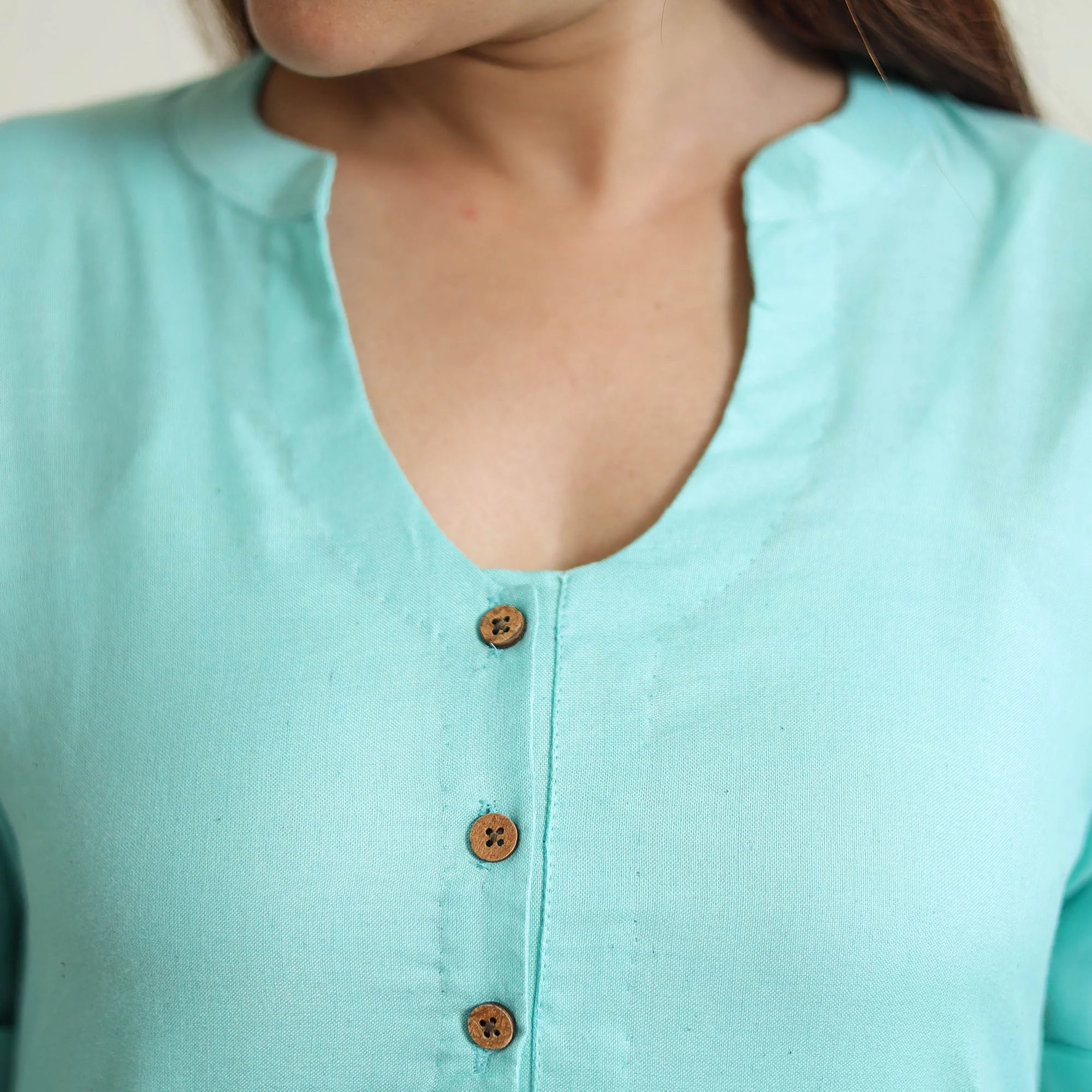 Green - Linen Viscose Plain Long Straight Kurta 47 - Image 6