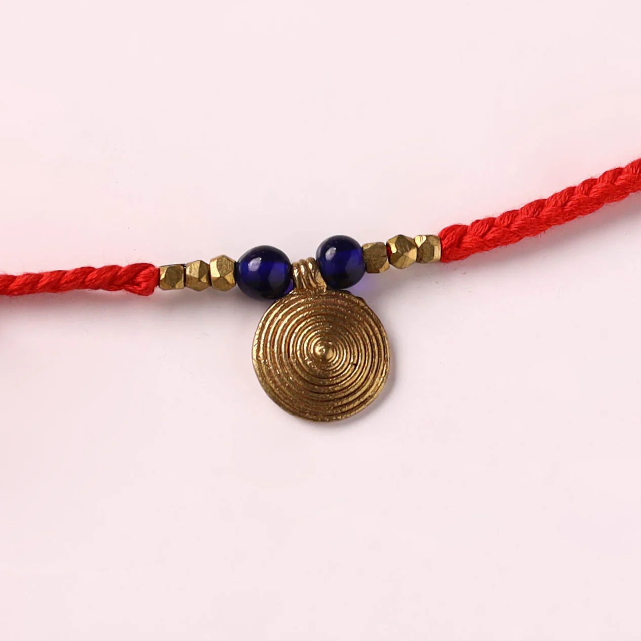Tribal Dokra Craft Brass & Threadwork Rakhi 42 - Image 2