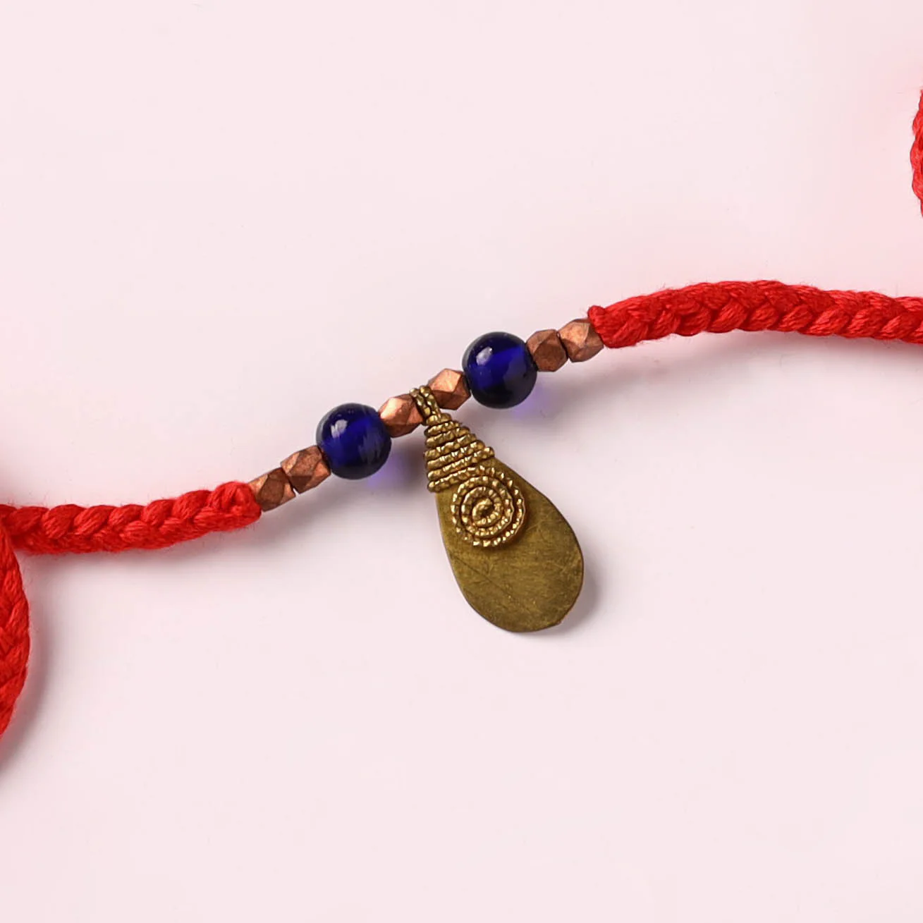 Tribal Dokra Craft Brass & Threadwork Rakhi 38 - Image 2