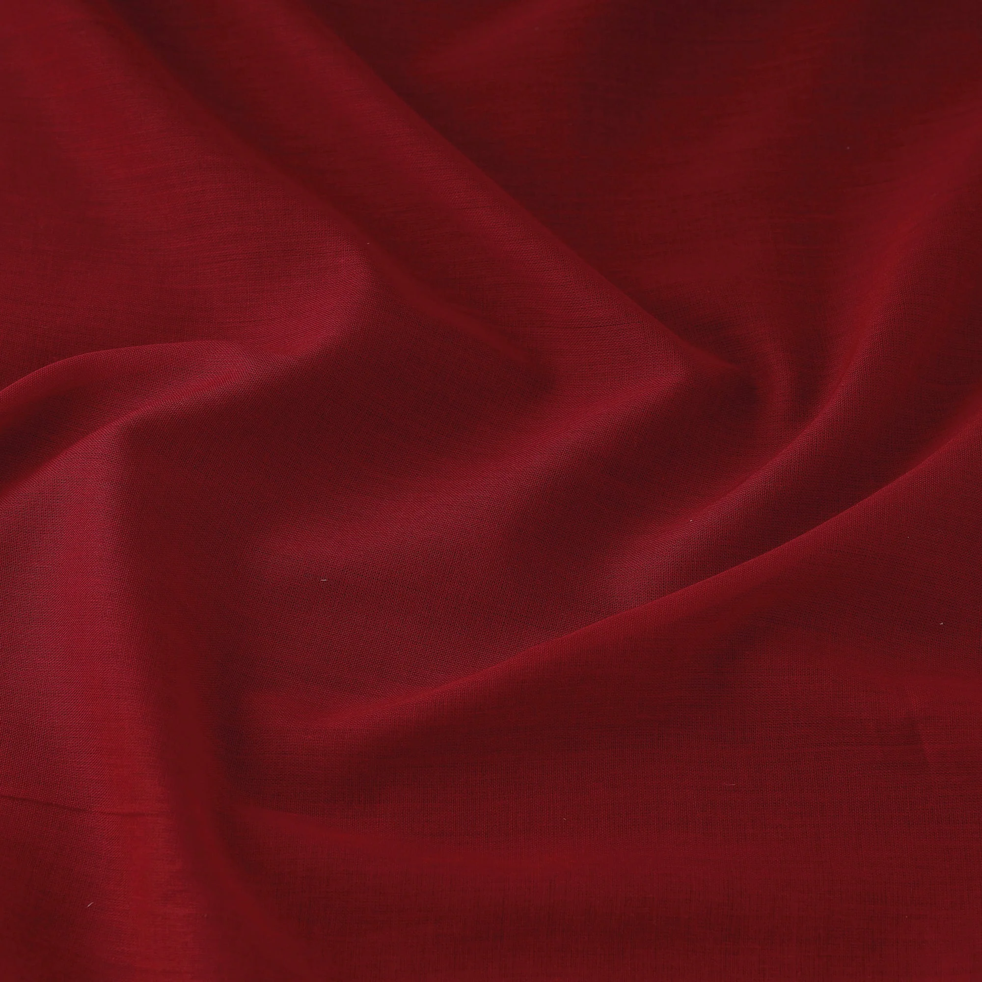 Red - Prewashed Plain Dyed Cotton Fabric 35 - Image 3