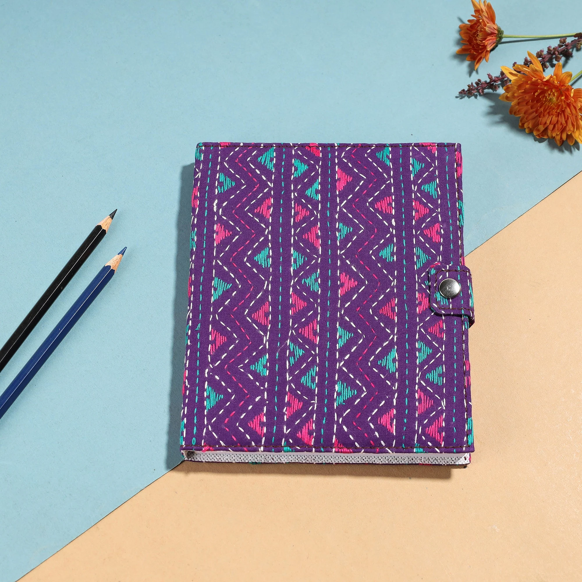 Bengal Kantha Work Handcrafted Notepad (7 x 6 in)