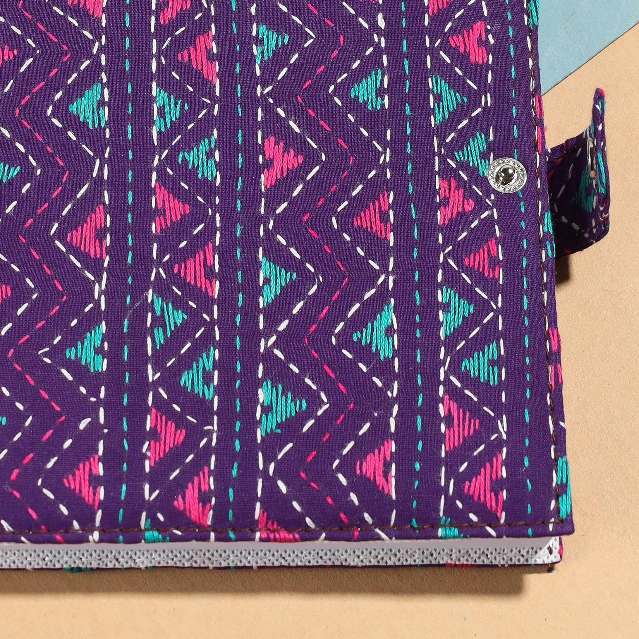 Bengal Kantha Work Handcrafted Notepad (7 x 6 in) - Image 2
