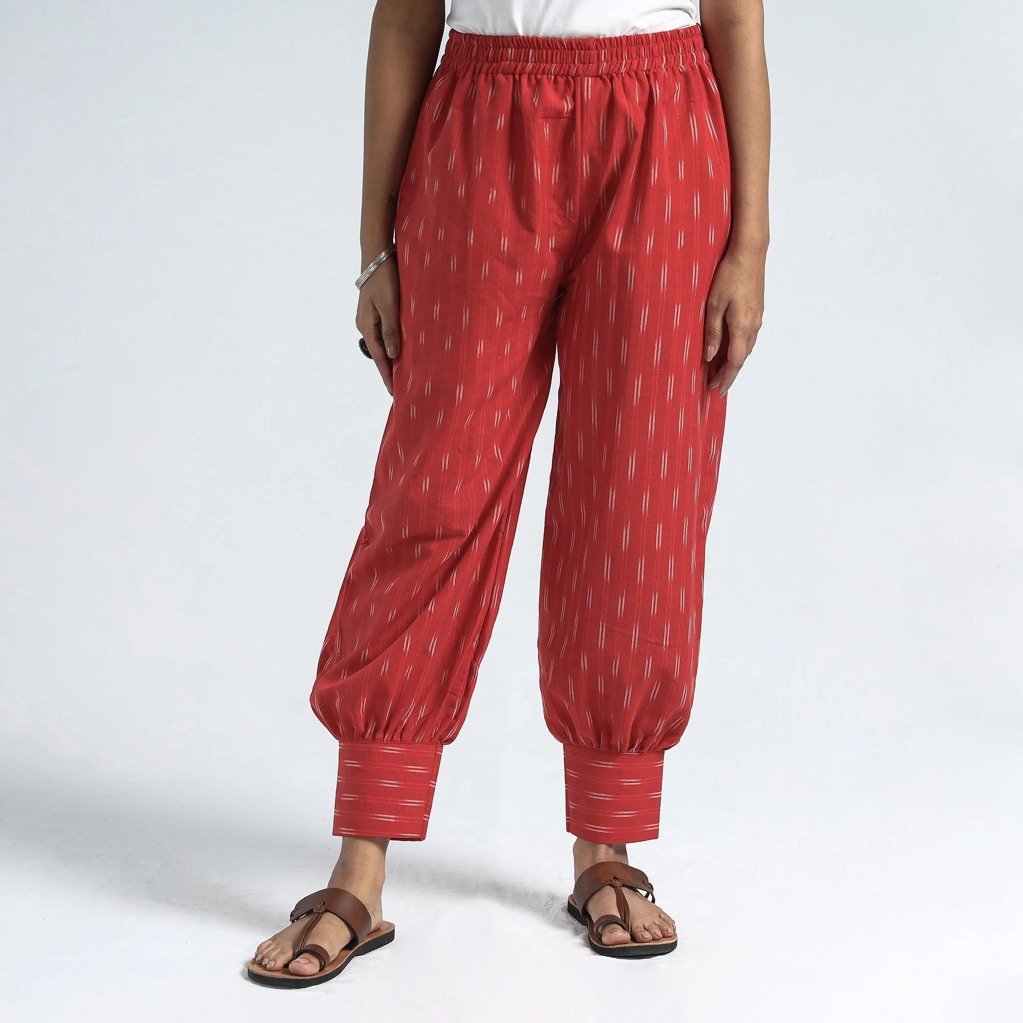 Pochampally Ikat Weave Cotton Elasticated Harem Pant - Image 2