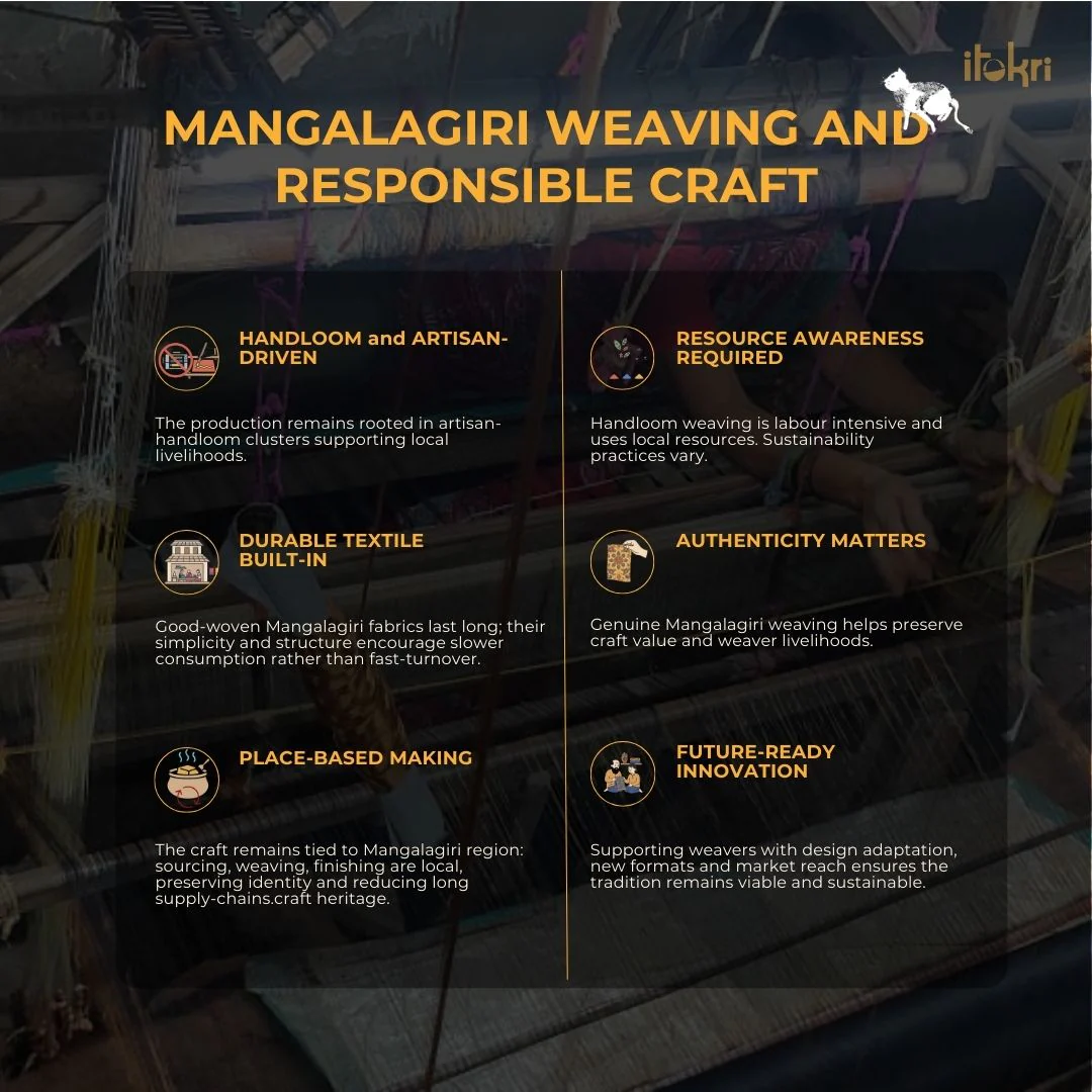 Yellow - Mangalagiri Handloom Cotton Kurta with Palazzo & Dupatta Set - Image 10