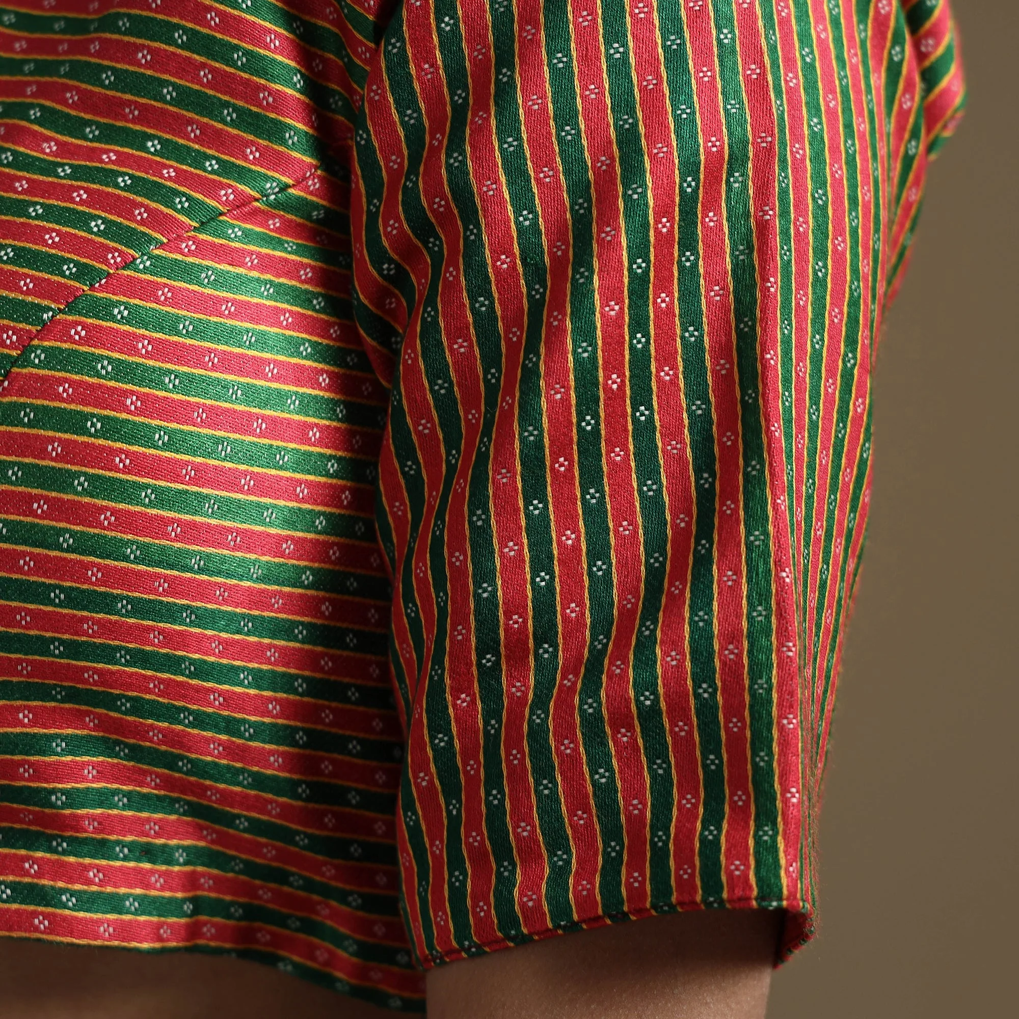 Multicolor - Mashru Weave Pure Handloom Silk Stitched Blouse - Image 5