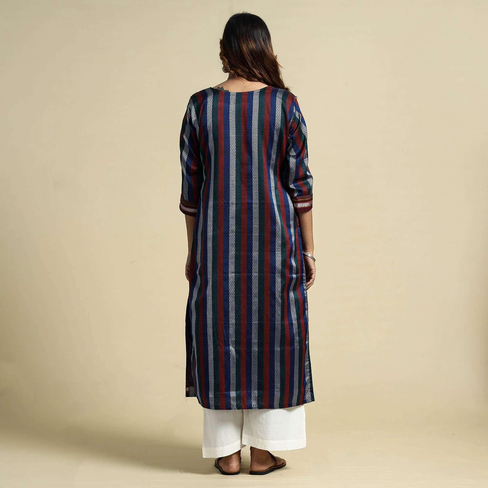 Multicolor - Khun Weave Cotton Straight Kurta - Image 6