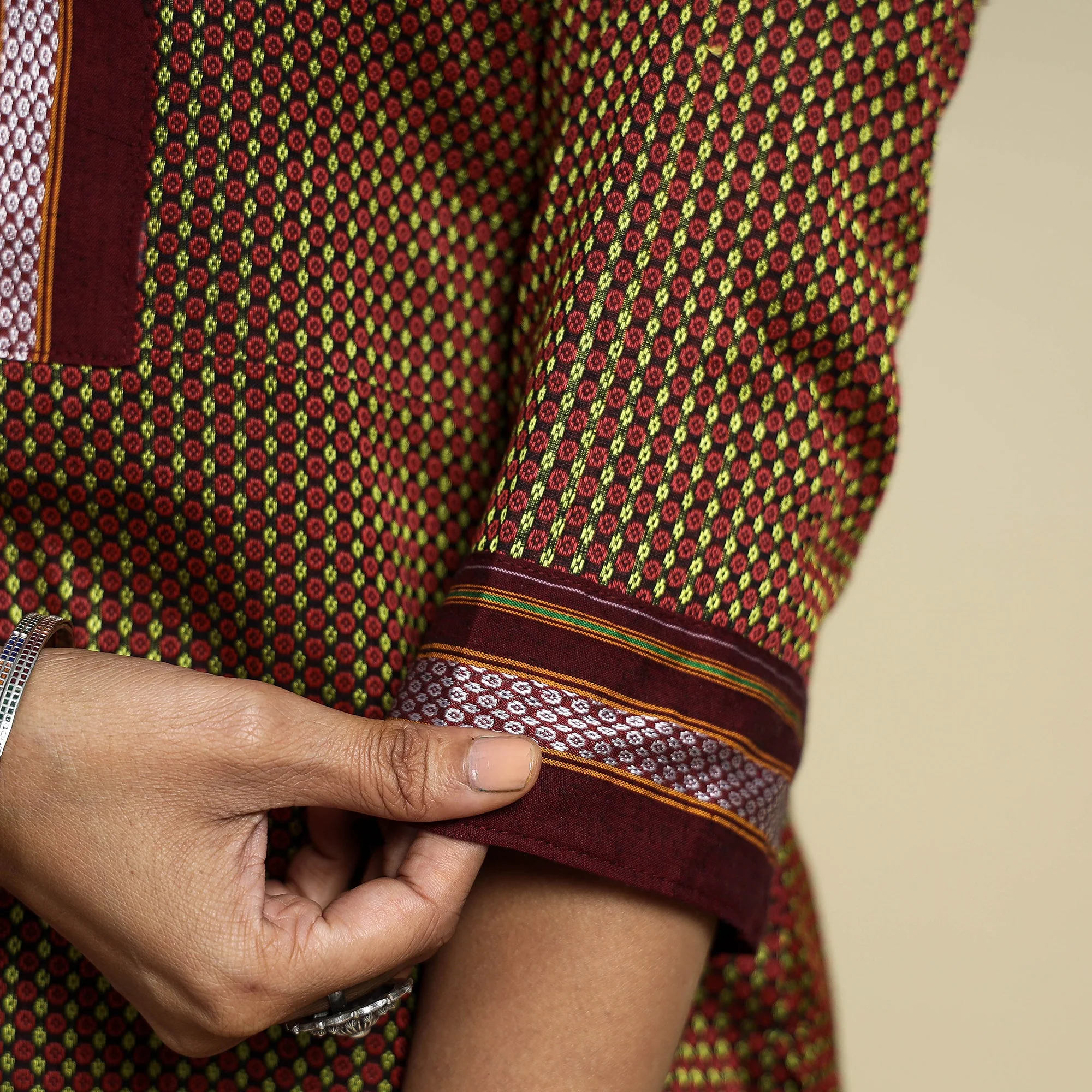Maroon - Khun Weave Cotton Straight Kurta - Image 5