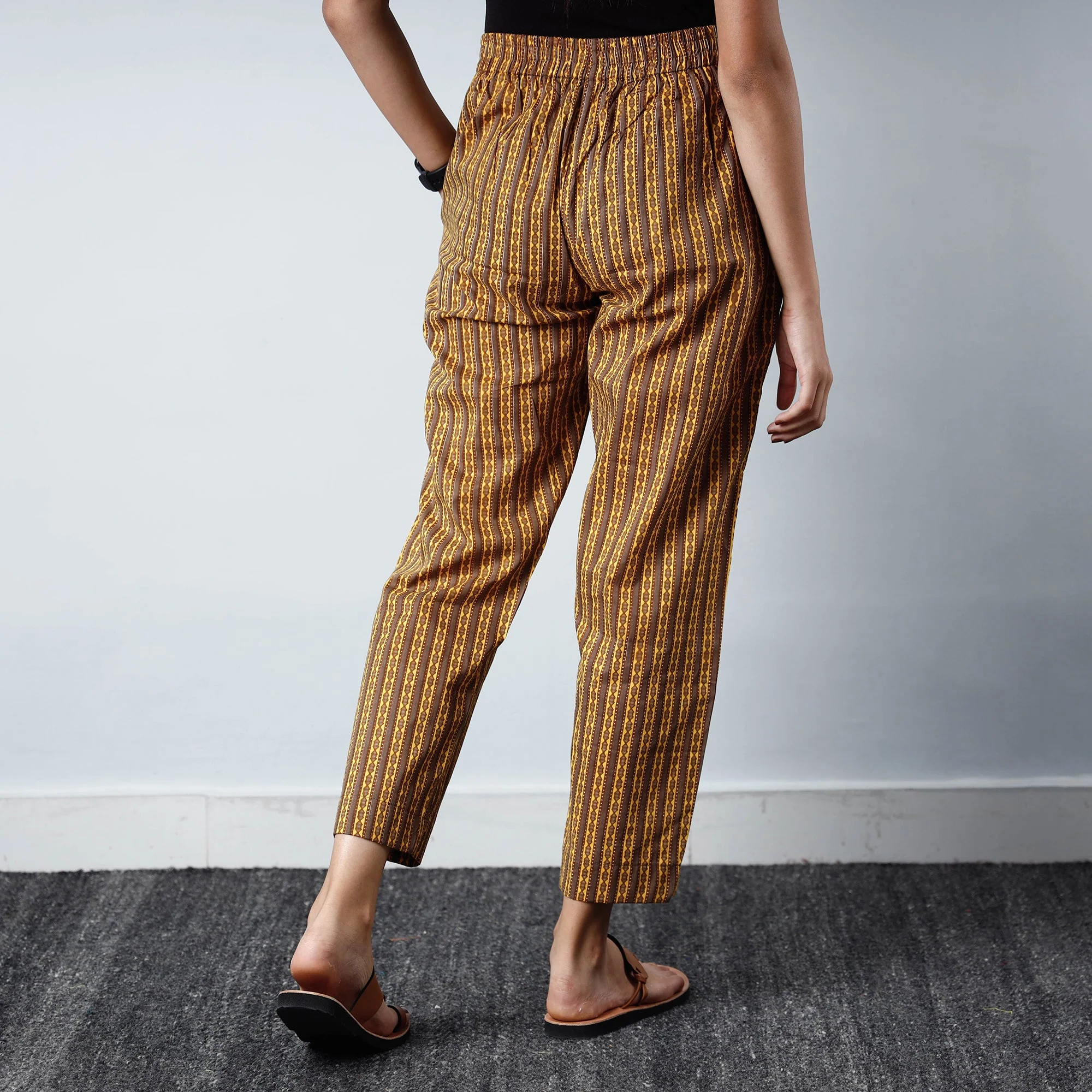 Brown - Jaipur Printed Cotton Pant - Image 5