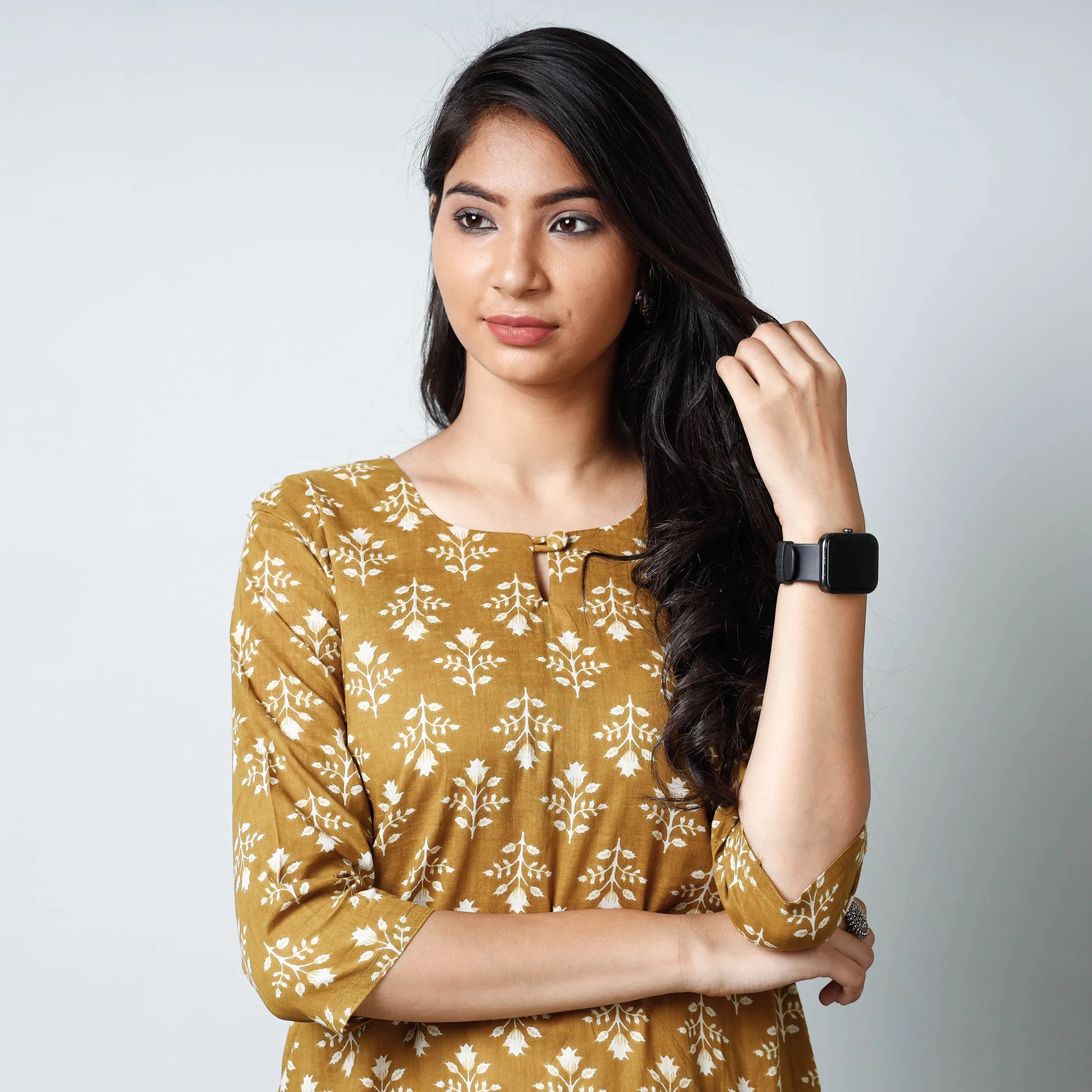 Brown - Jaipur Printed Cotton Straight Kurta 08