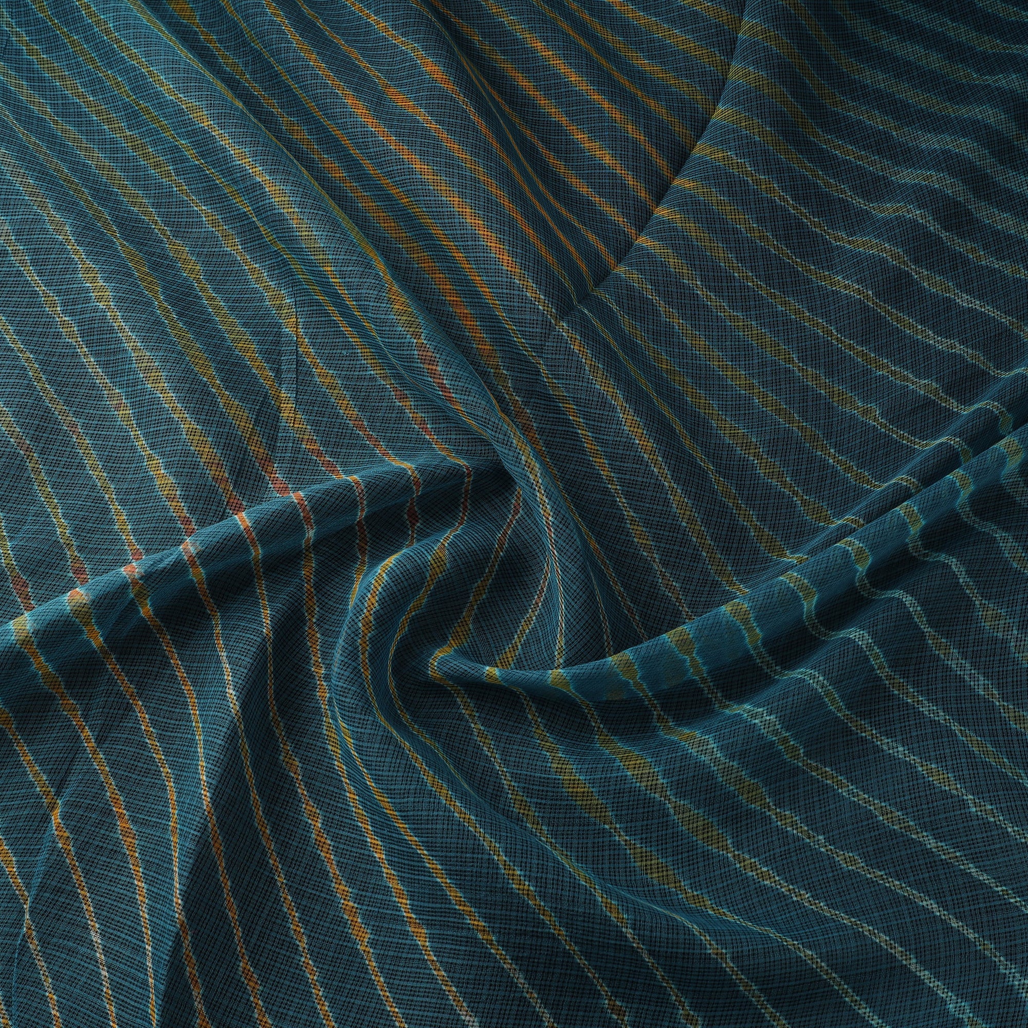 Blue - Tie-Dye Kota Doria Cotton Leheriya Fabric 14 - Image 3