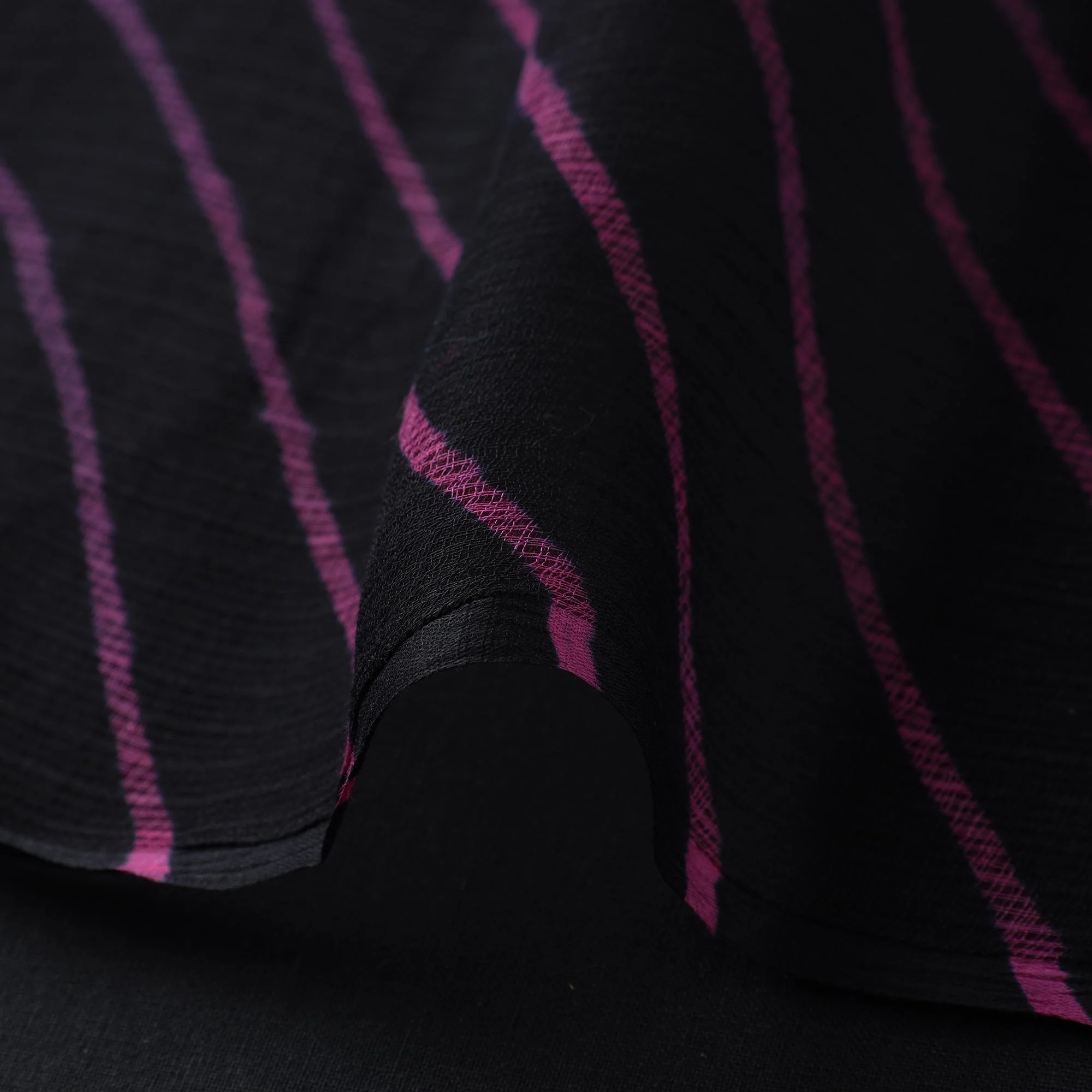 Black - Tie-Dye Kota Doria Cotton Leheriya Fabric 04 - Image 4