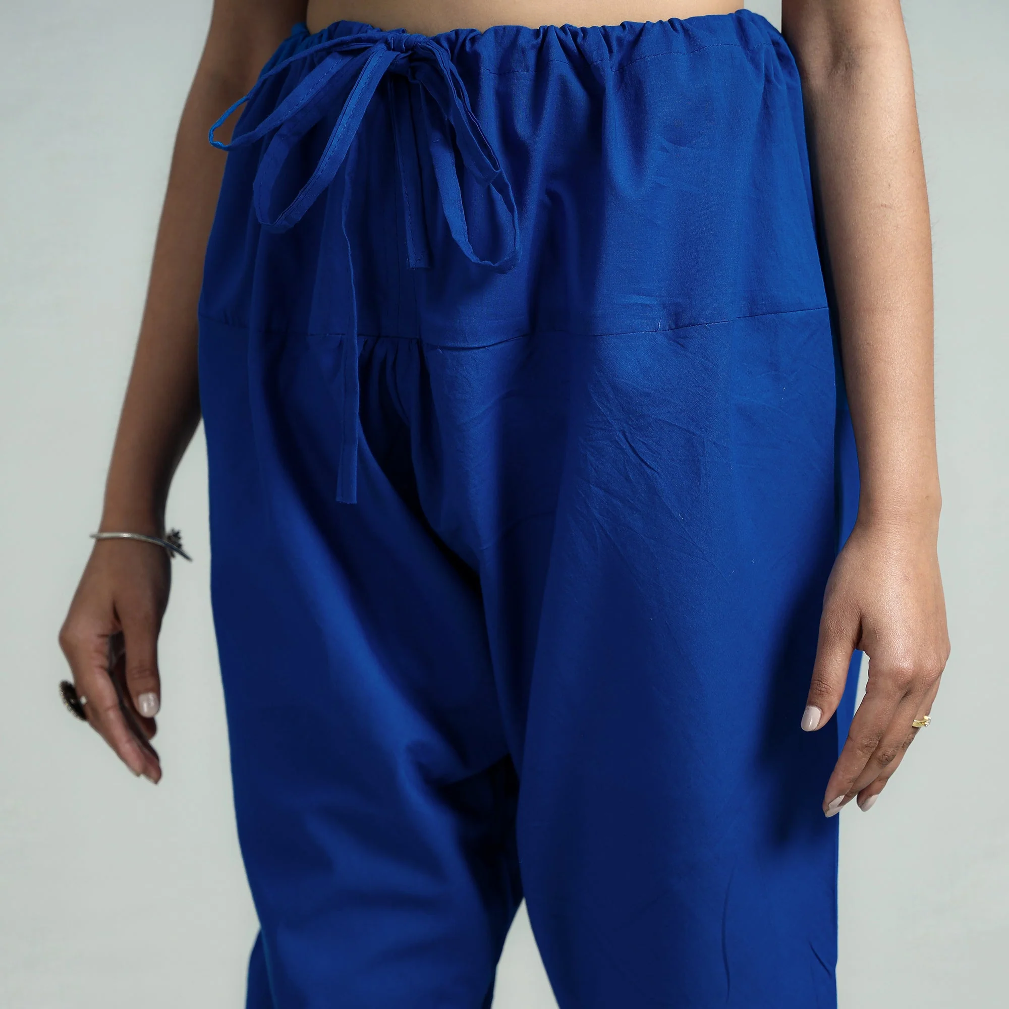 Dark Blue - Plain Dyed Cotton Ankle Length Churidar - Image 3