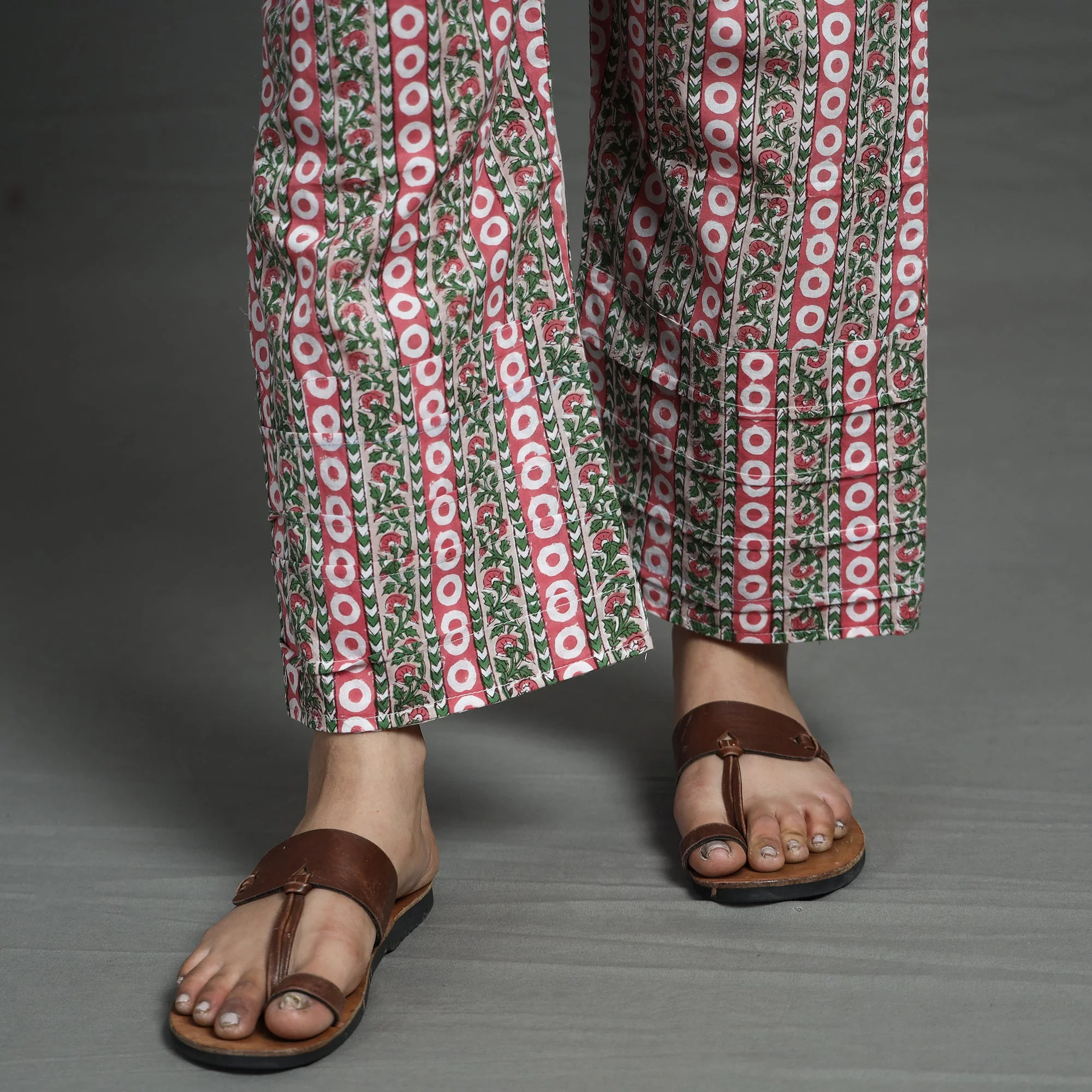 Multicolor - Sanganeri Block Printed Cotton Elasticated Palazzo - Image 6