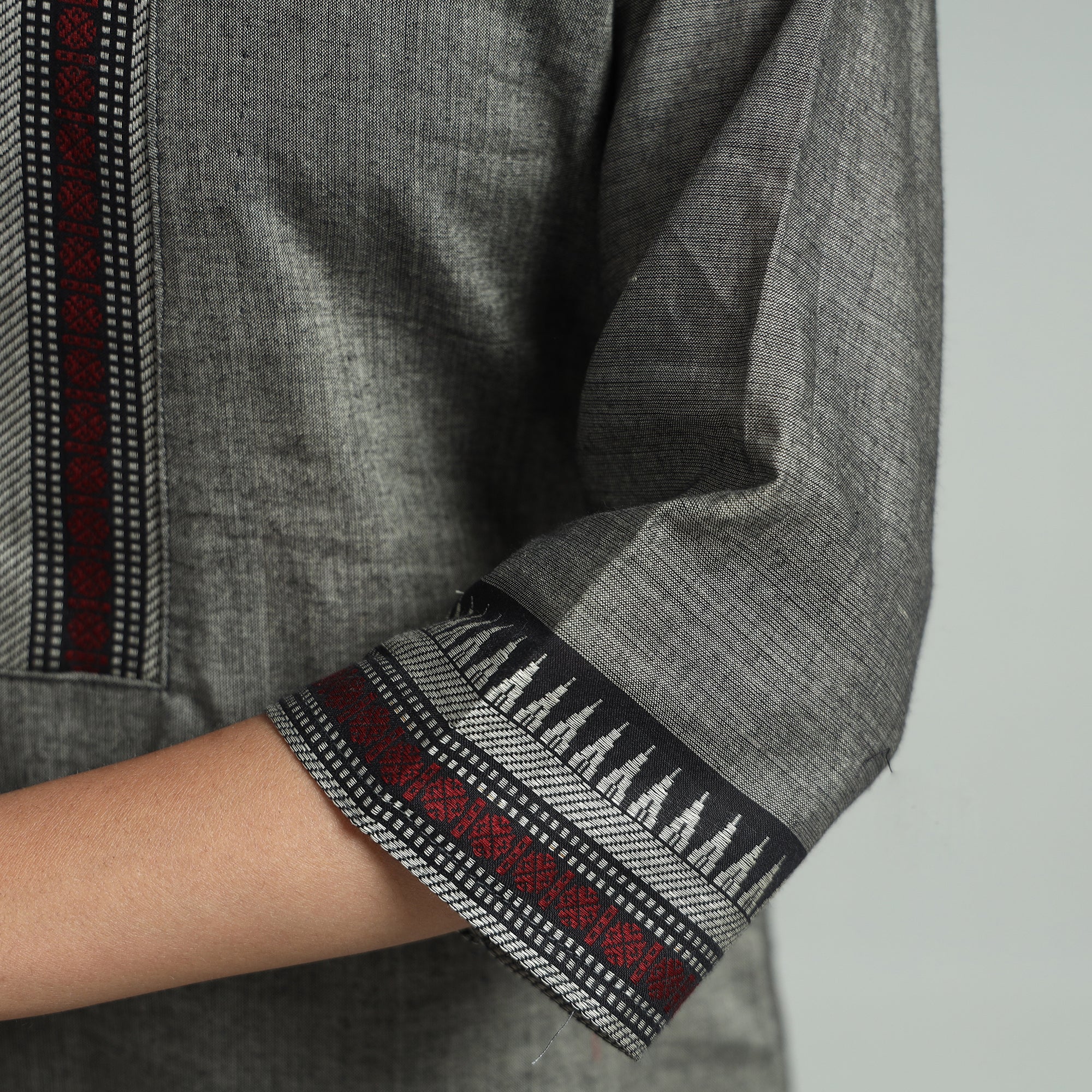 Grey - Dharwad Cotton Straight Kurta - Image 6