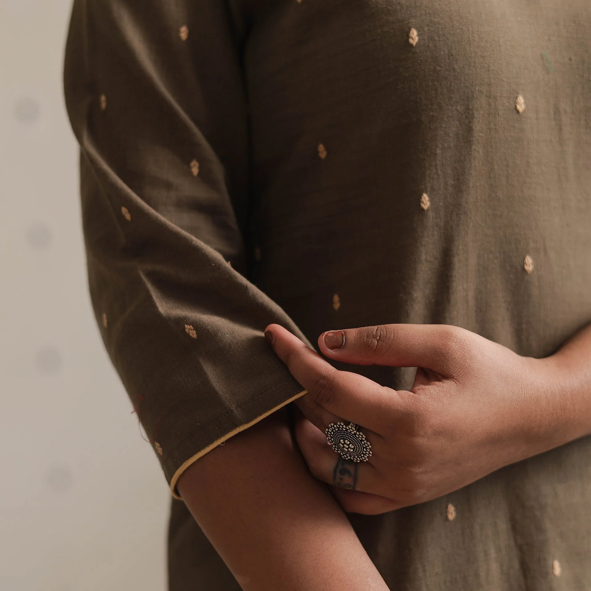 Brown - Jacquard Cotton Straight Kurta 11 - Image 6