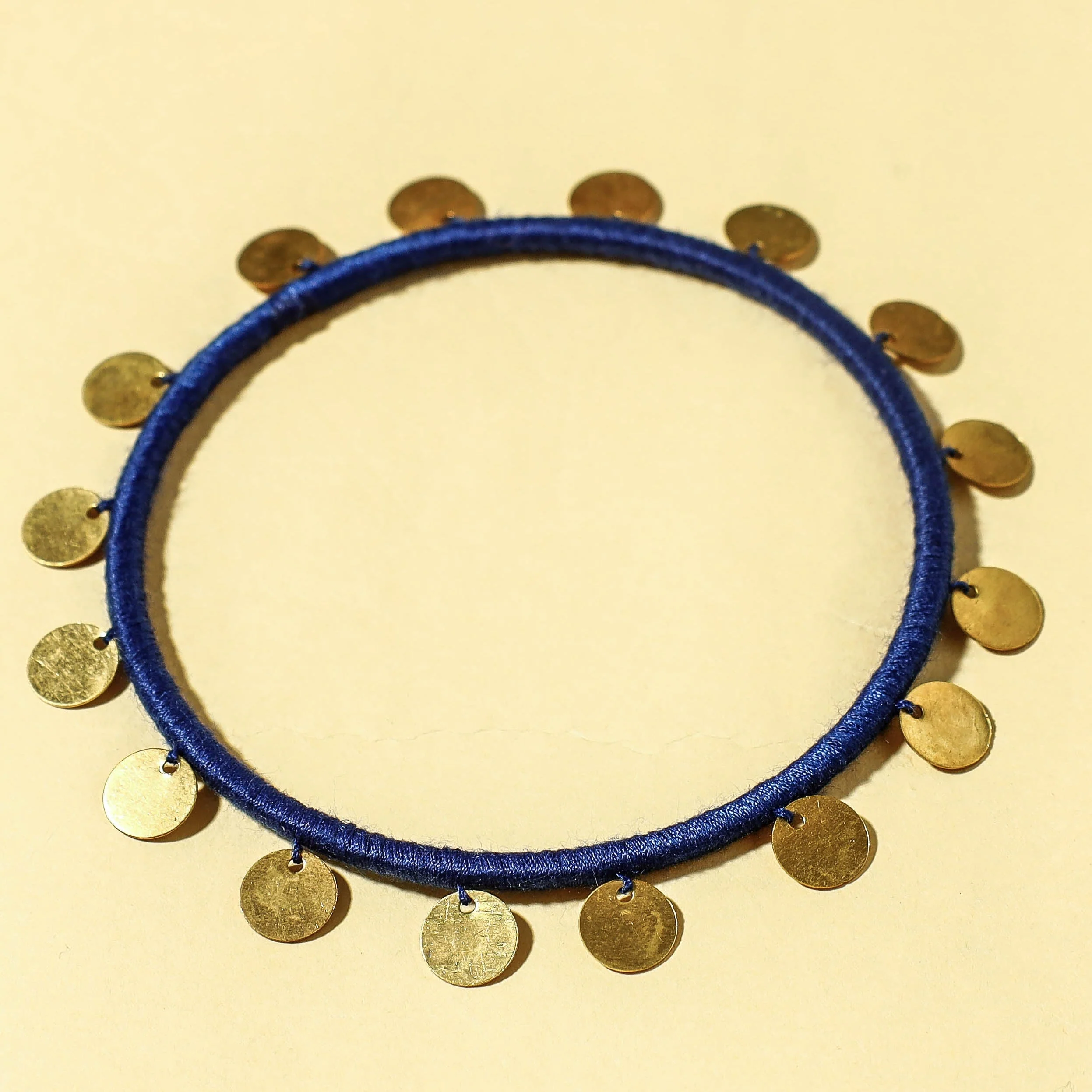 Blue - Handcrafted Patwa Thread & Sequin Work Bangle (Size - 2-8) - Image 2