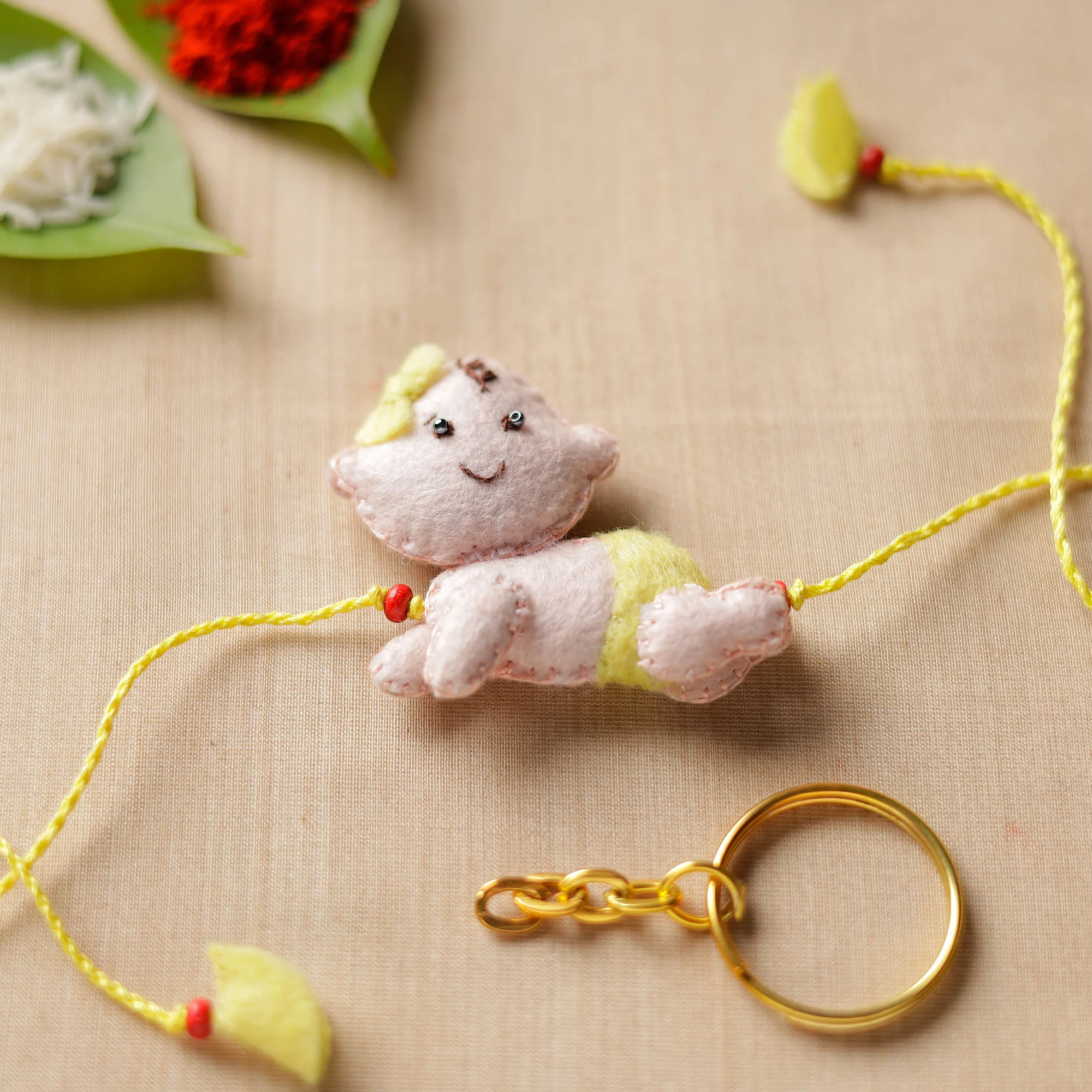 Crawling Baby - Hand Embroidered Felt Rakhi for Kids 02