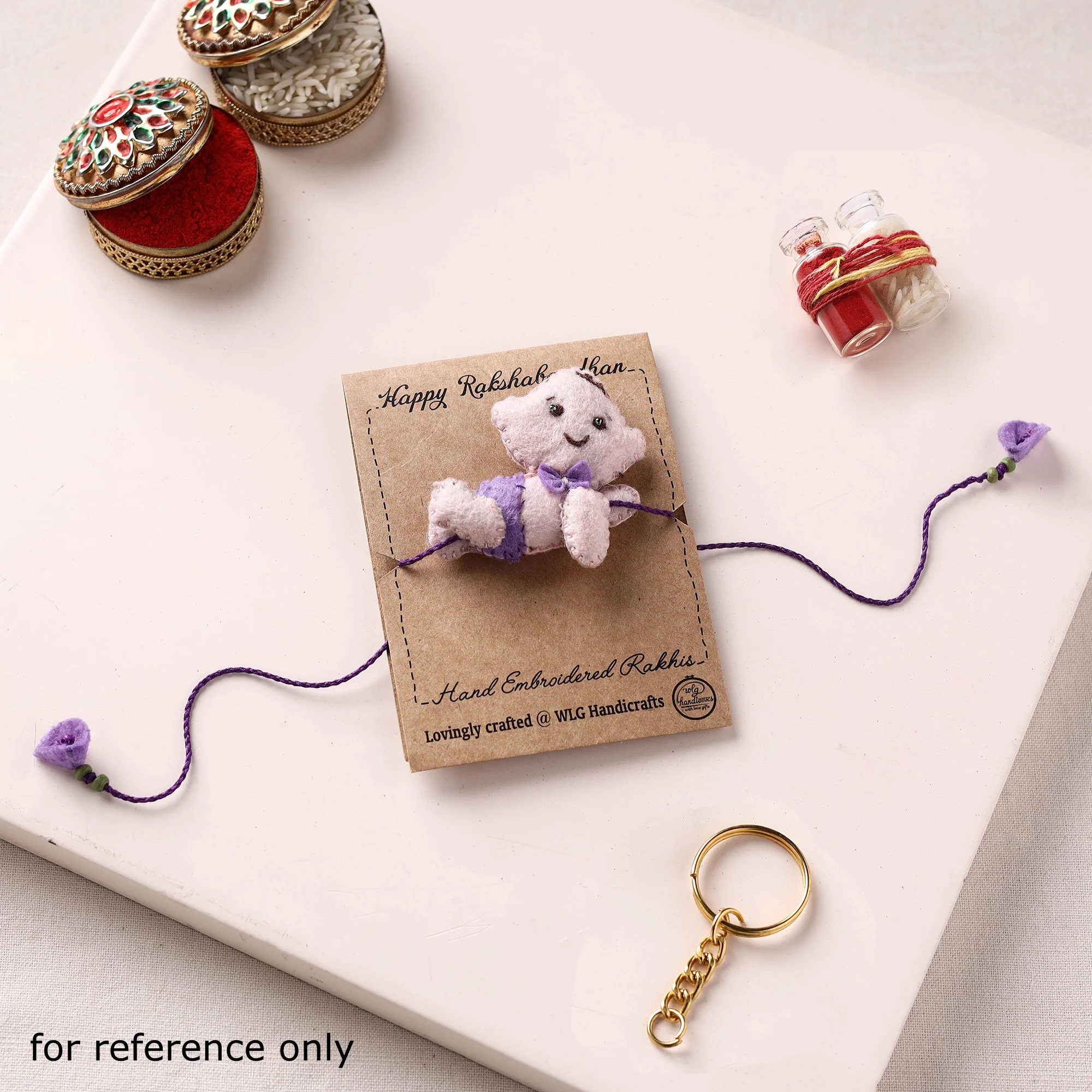 Crawling Baby - Hand Embroidered Felt Rakhi for Kids 02 - Image 3