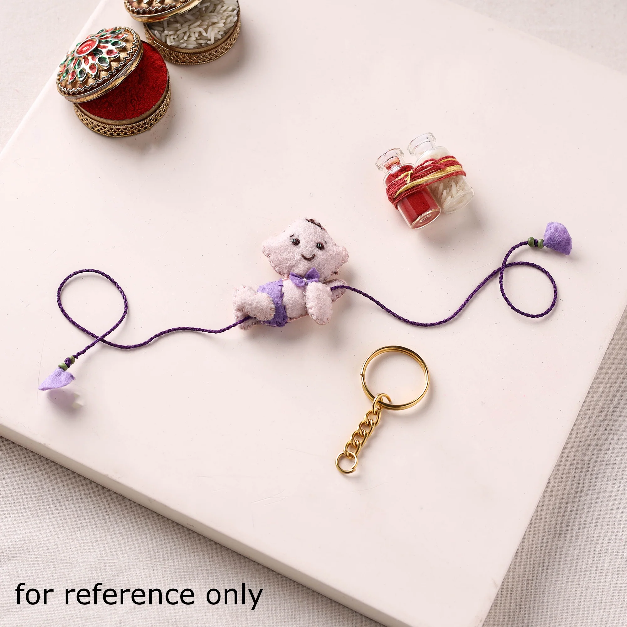Car - Hand Embroidered Felt Rakhi for Kids 34 - Image 4