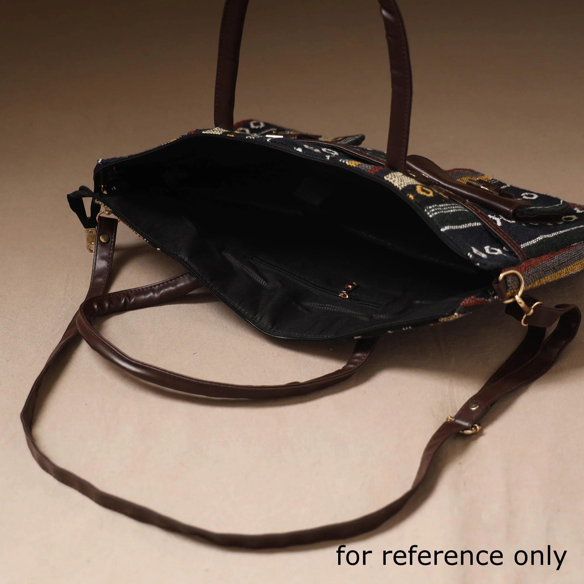 Black - Handcrafted Printed Laptop Bag 15 - Image 4