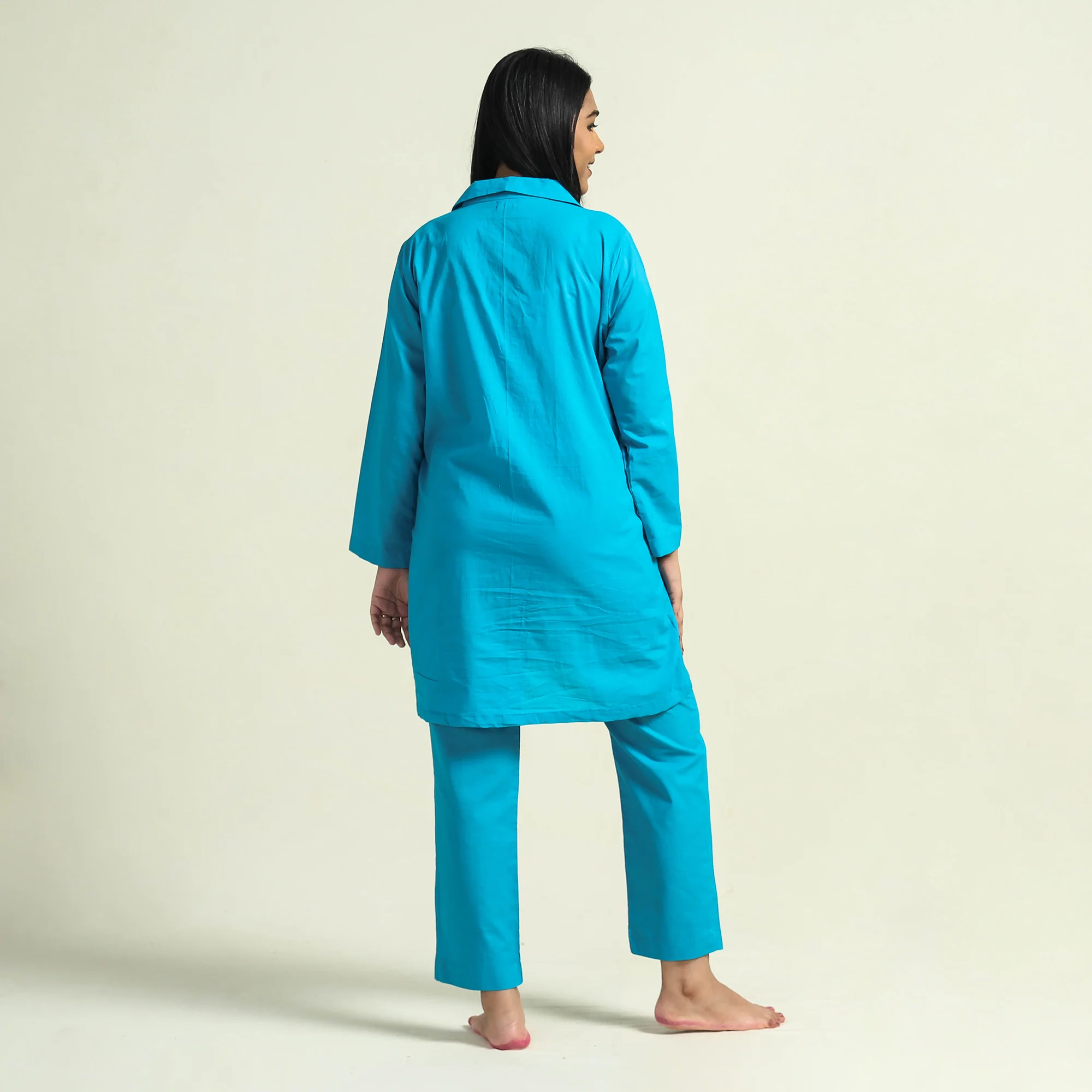 Sky Blue - Plain Dyed Cotton Co-Ord Set - Image 6