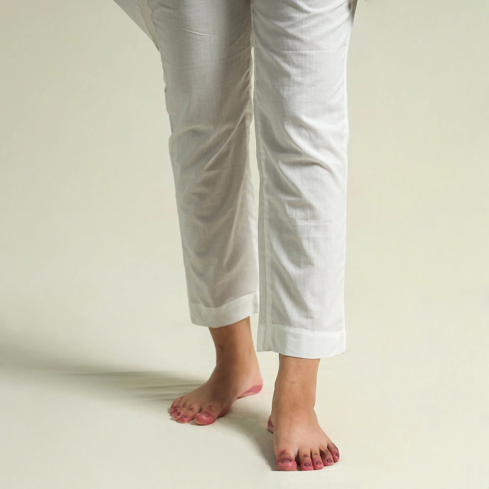 White - Plain Dyed Cotton Co-Ord Set - Image 5