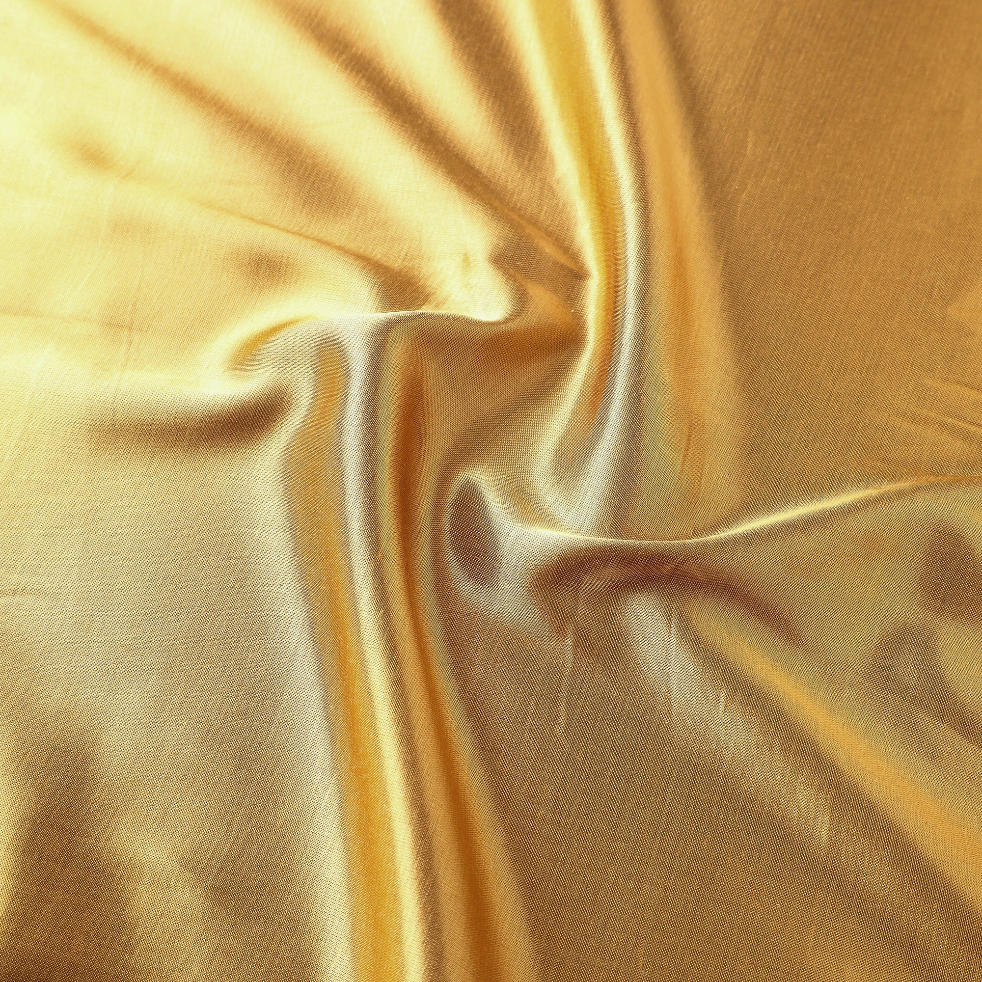 Yellow - Mashru Silk Plain Dyed Fabric (Width - 46 in) - Image 2