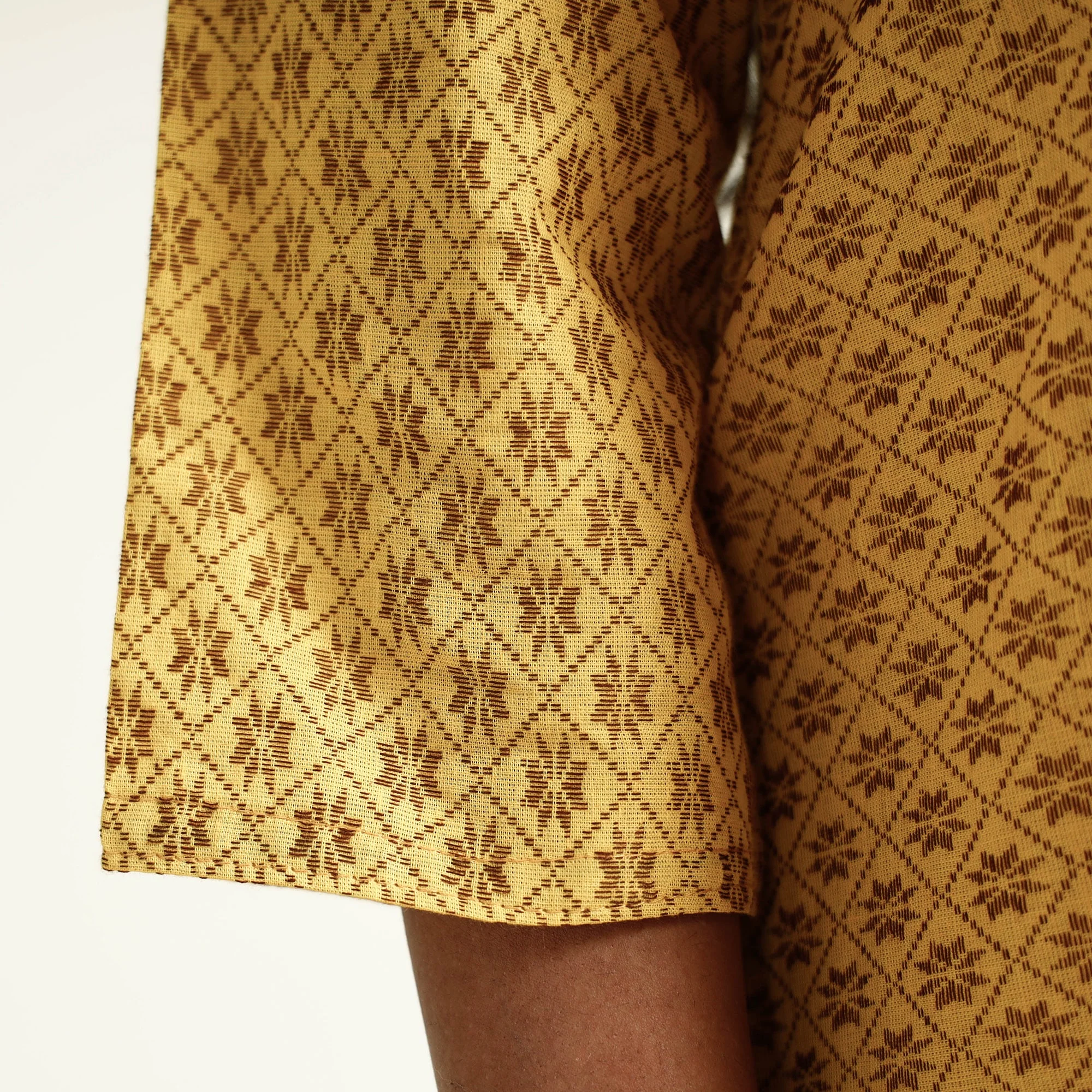 Yellow - Cotton A-Line Jacquard Kurta 13 - Image 6