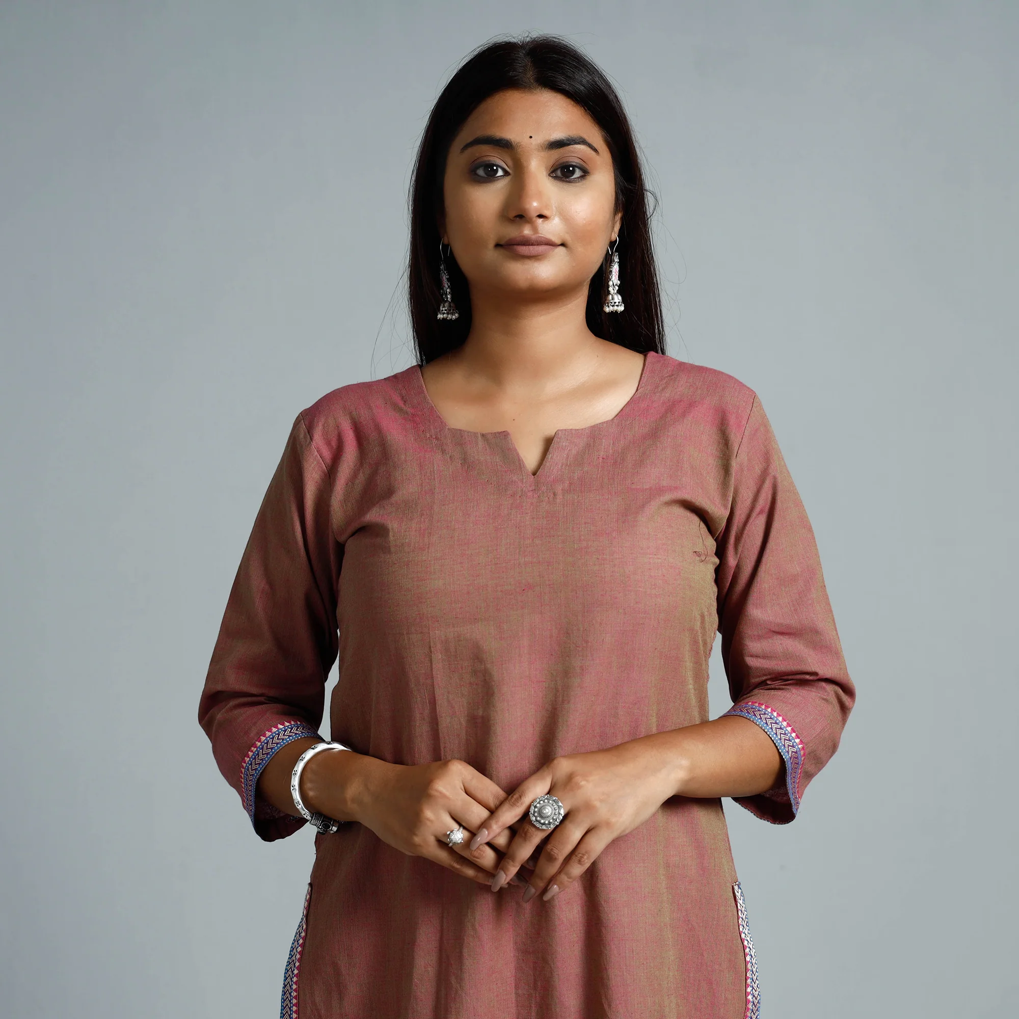 Brown - Dharwad Cotton Long Straight Kurta