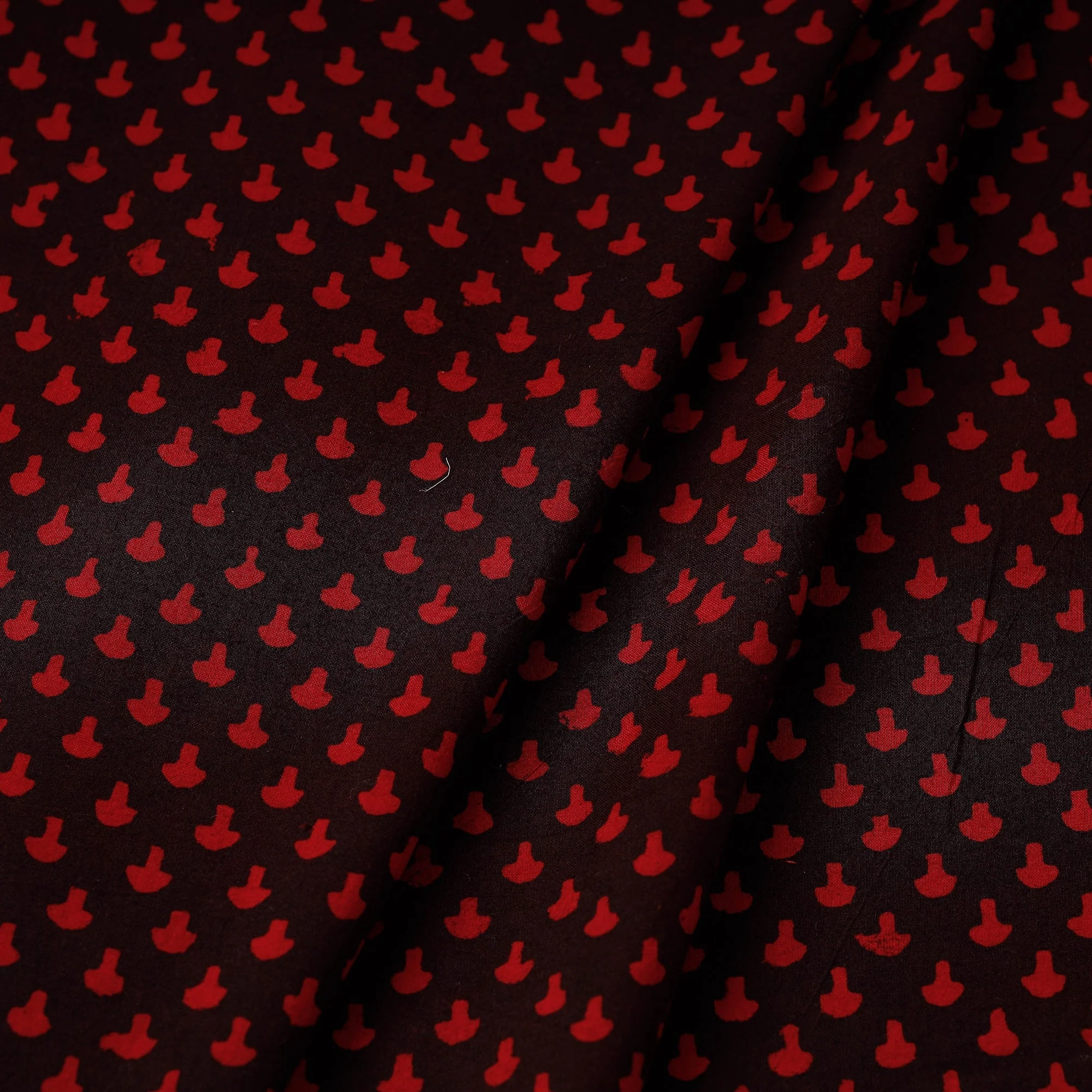 Black - Natural Dyed Cotton Hand Block Bagh Print Fabric 05 - Image 2