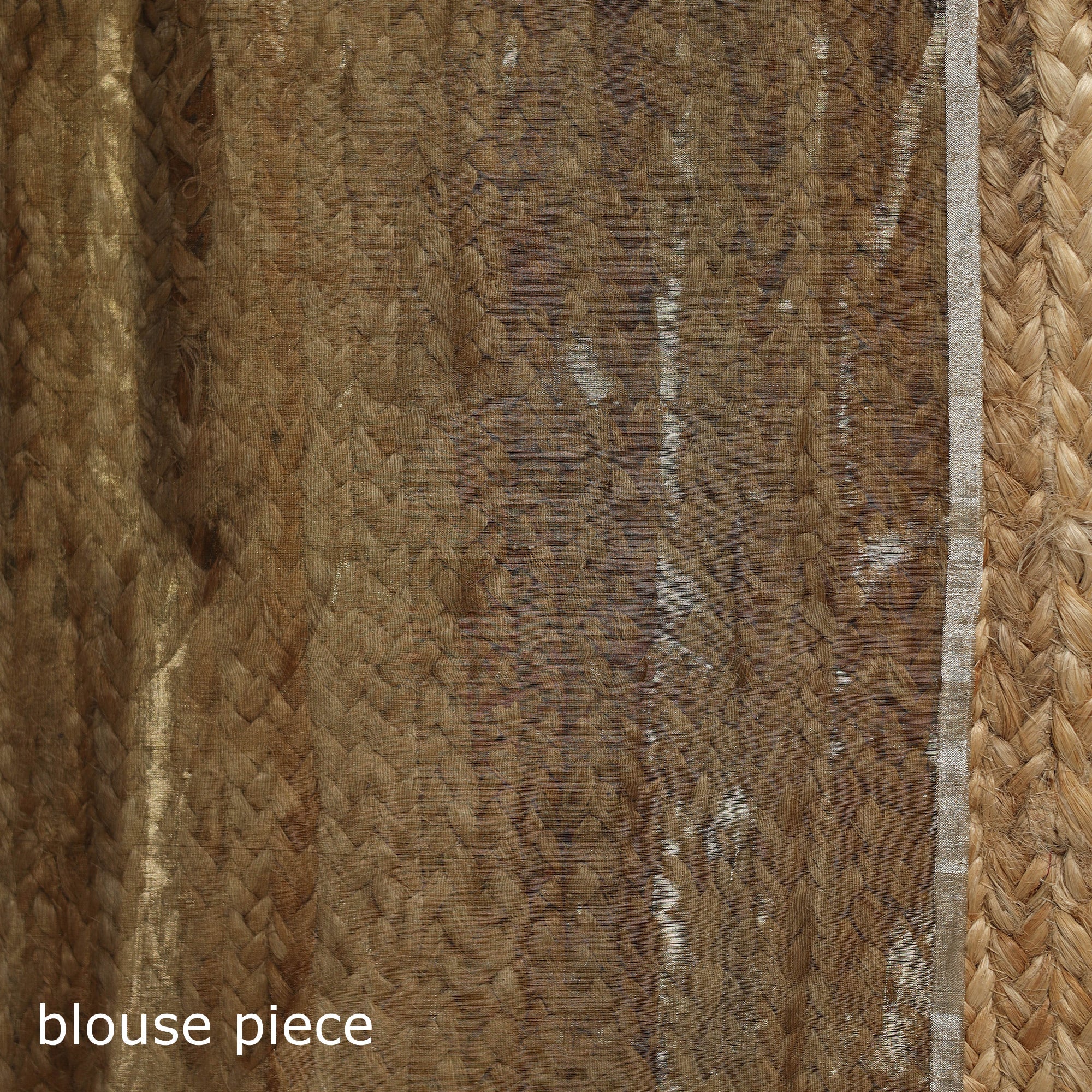 Brown - Traditional Handloom Tissue Zari Chanderi Silk Saree 08 - Image 5