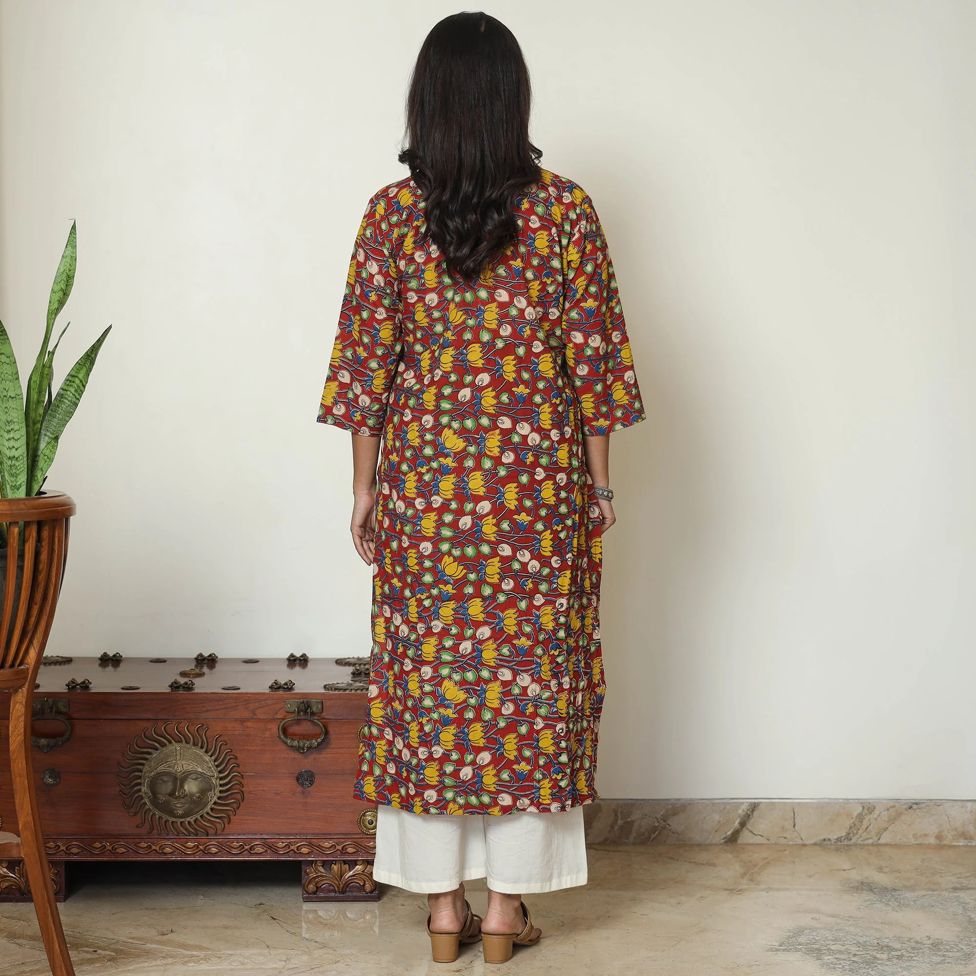 Multicolor - Kalamkari Printed Cotton Straight Kurta 51 - Image 4
