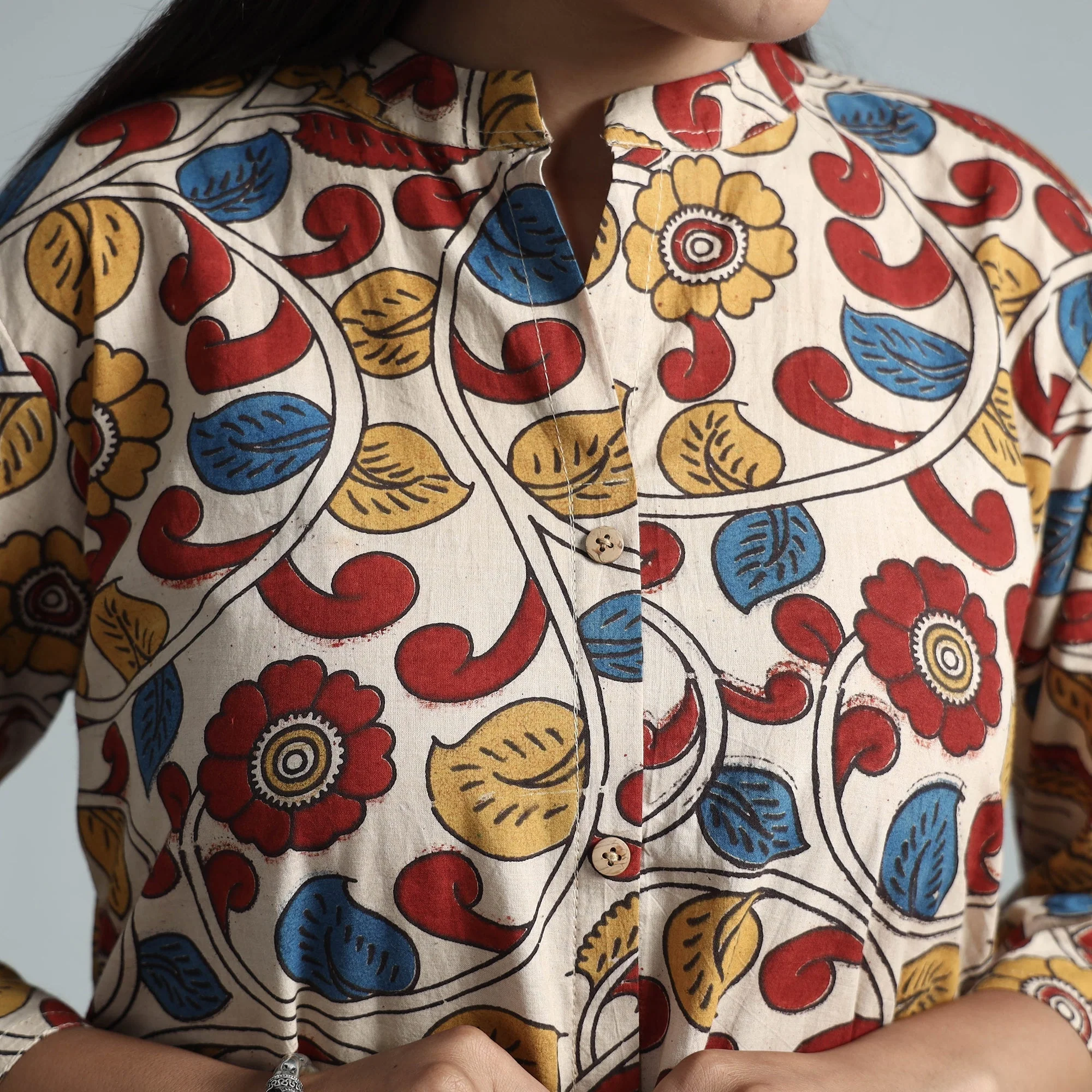 Multicolor - Kalamkari Printed Cotton Kurta - Image 5