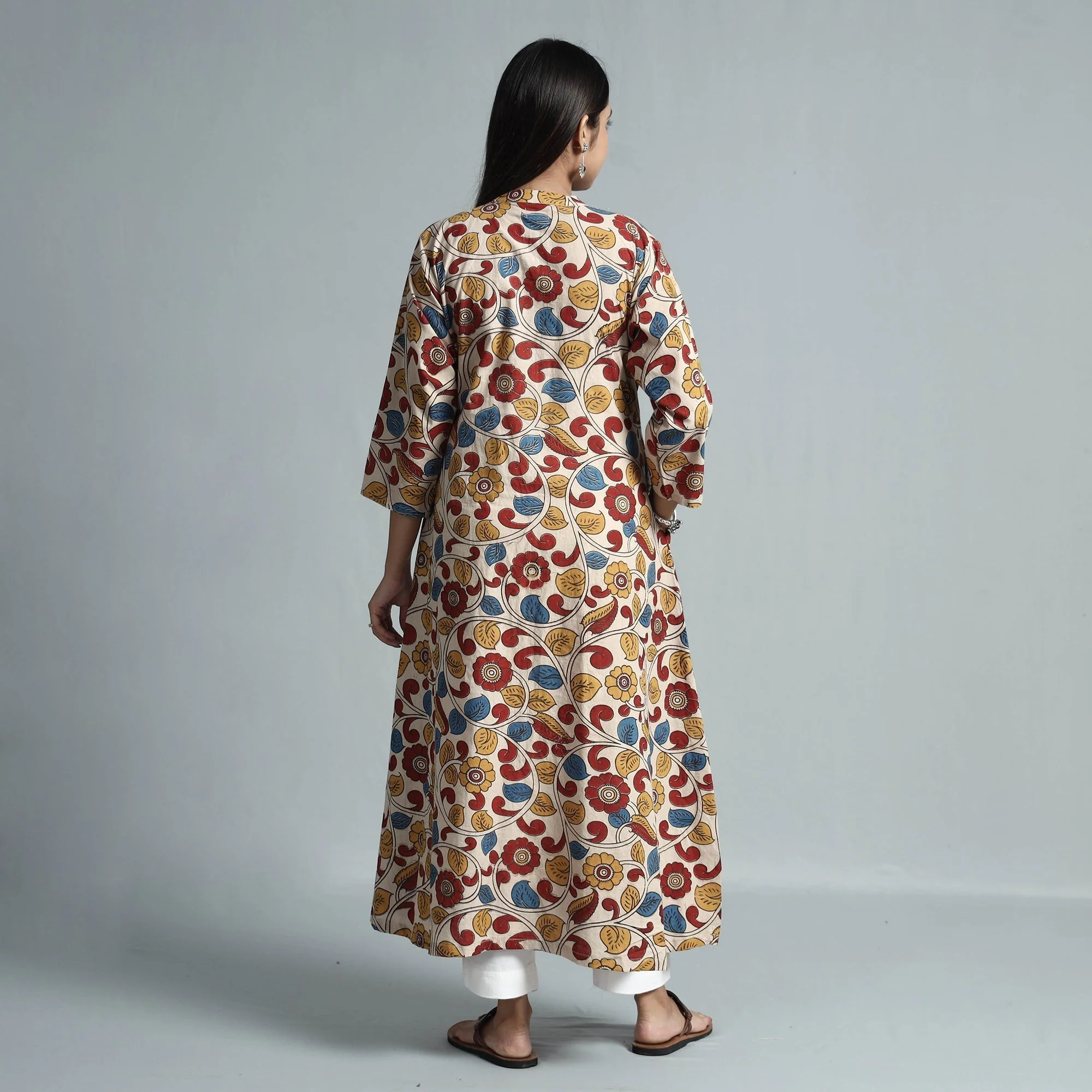Multicolor - Kalamkari Printed Cotton Kurta - Image 7