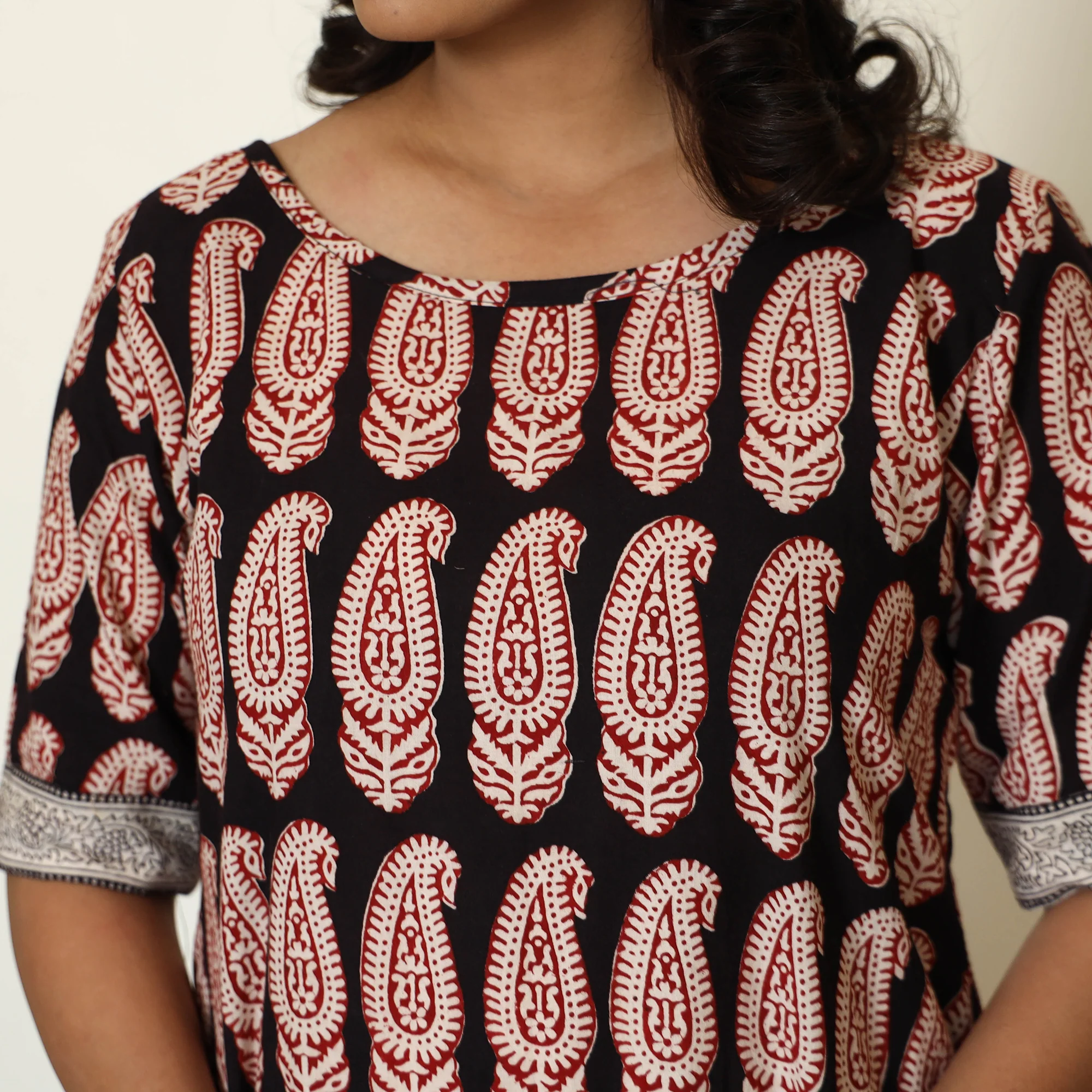 Black - Bagh Hand Block Printed Cotton Dress - Image 6