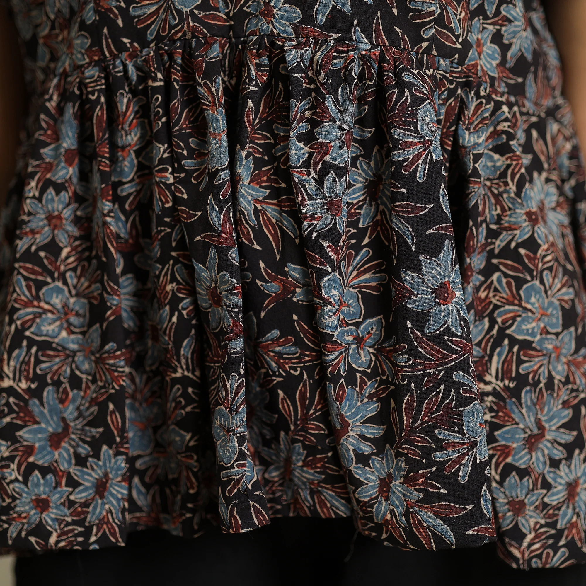 Black - Ajrakh Block Printed Cotton Crop Top 13 - Image 5