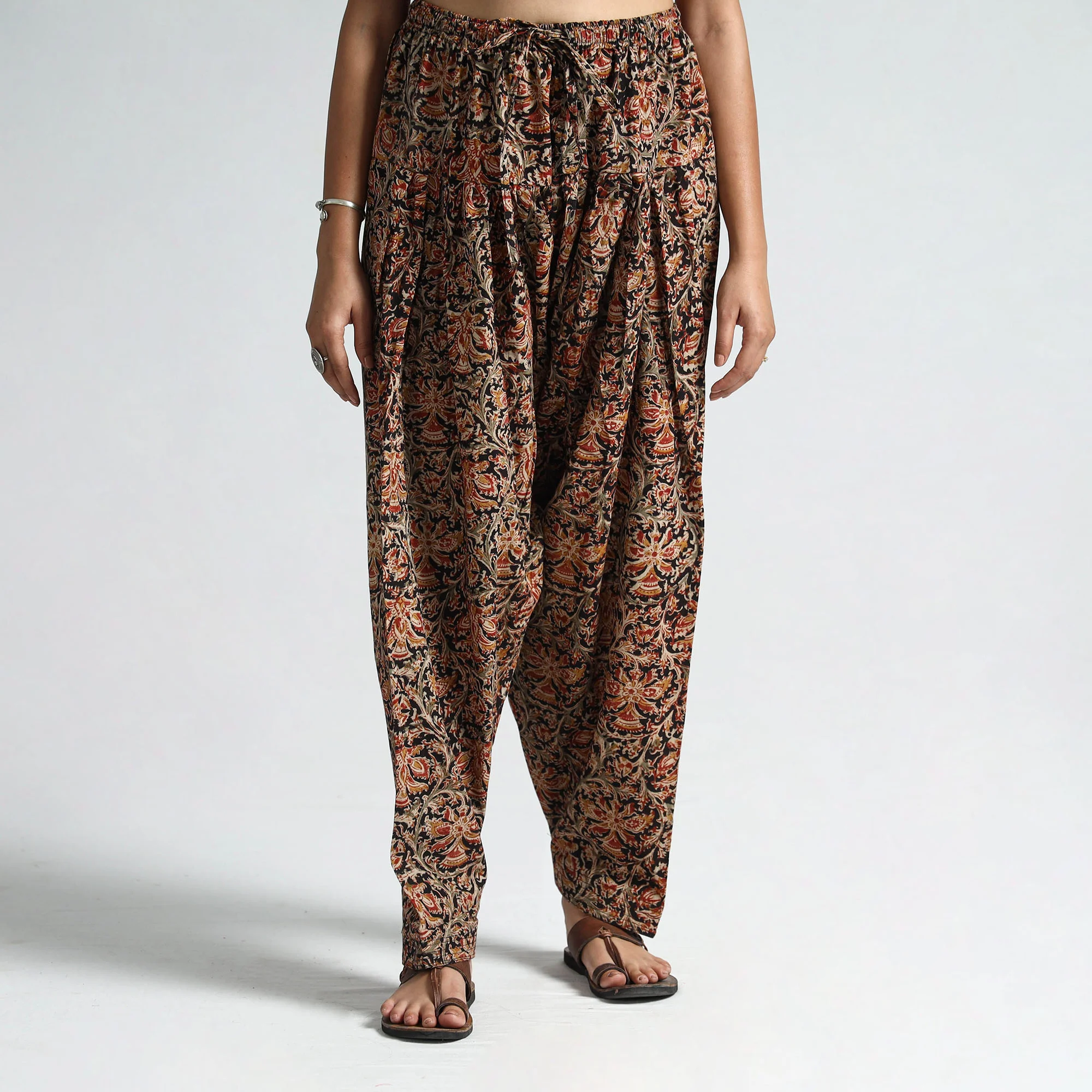 Multicolor - Kalamkari Block Printed Cotton Elasticated Salwar 15 - Image 2