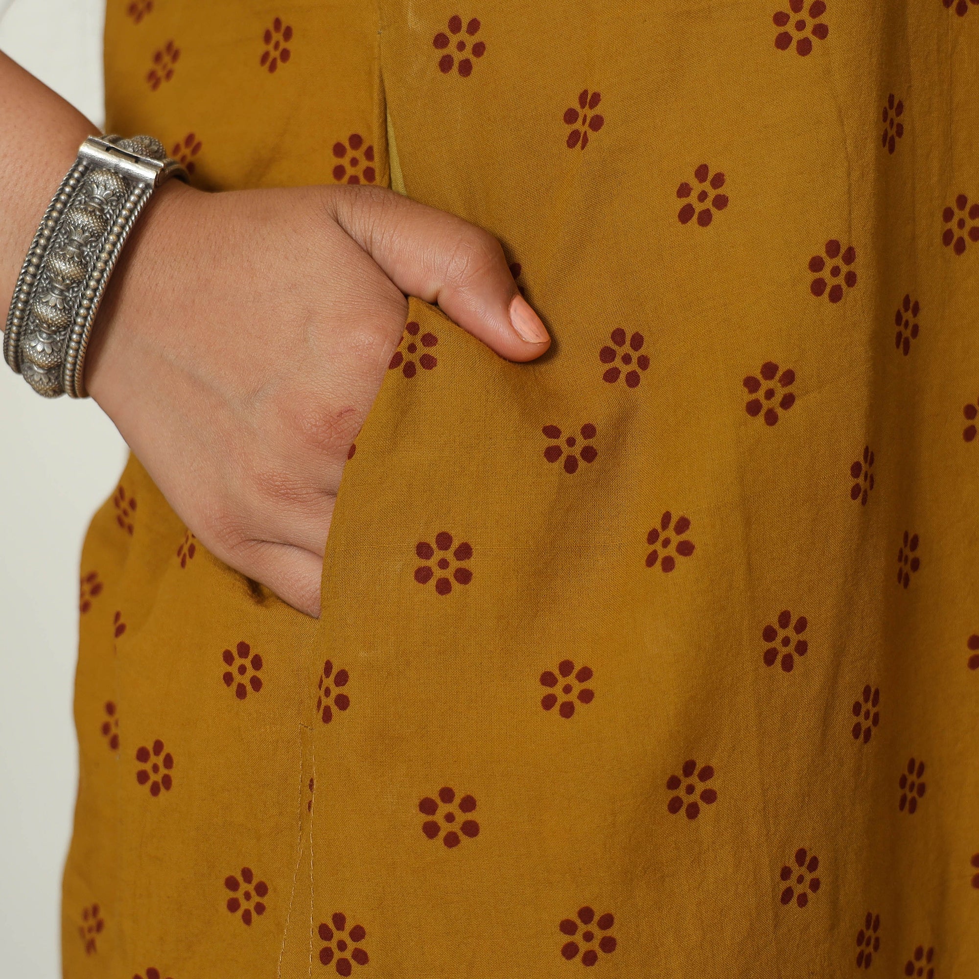 Brown - Bagh Hand Block Printed Cotton Straight Kurta 20 - Image 5