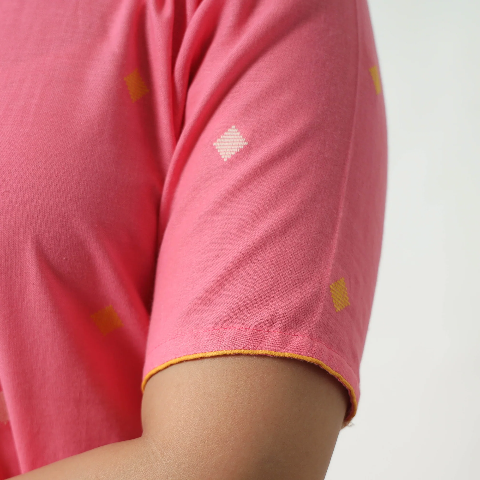 Pink - Jacquard Cotton A-Line Kurta 25 - Image 6