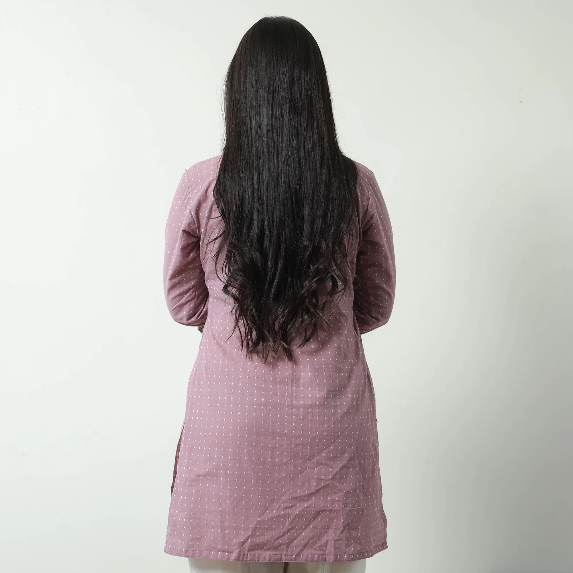 Purple - Jacquard Cotton Short Kurta 40 - Image 7