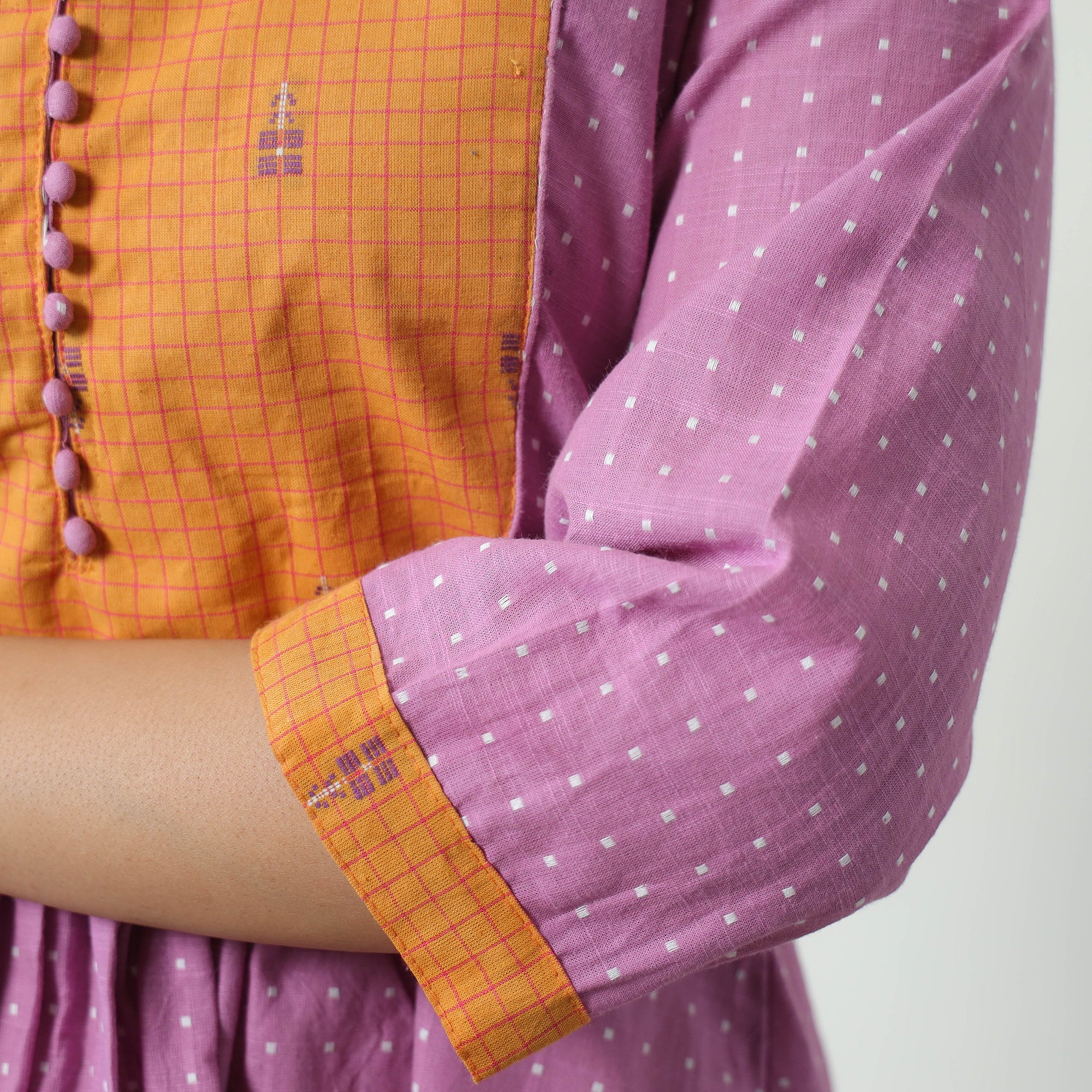 Purple - Jacquard Cotton A-Line Kurta 05 - Image 6