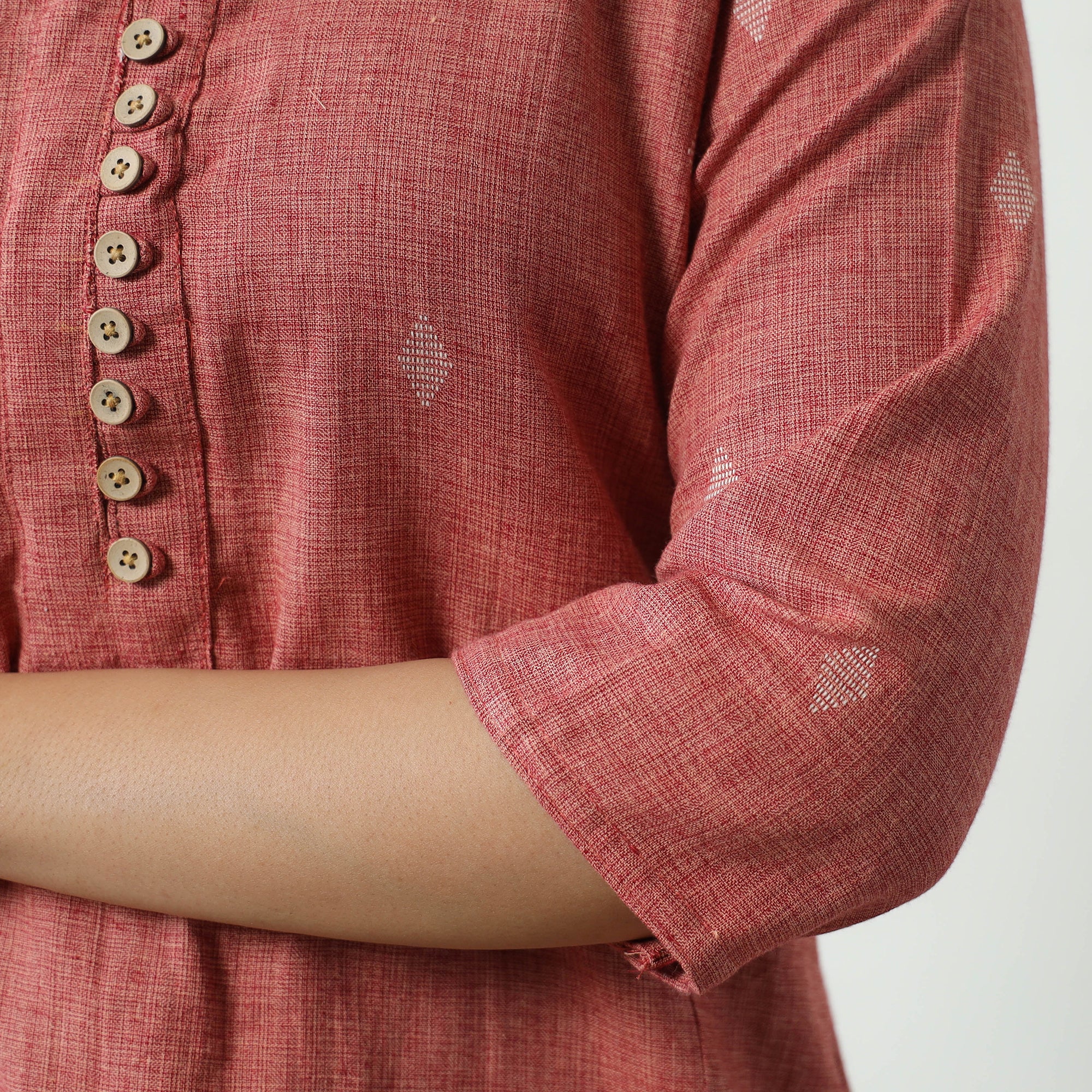 Brown - Jacquard Cotton Straight Kurta 08 - Image 6