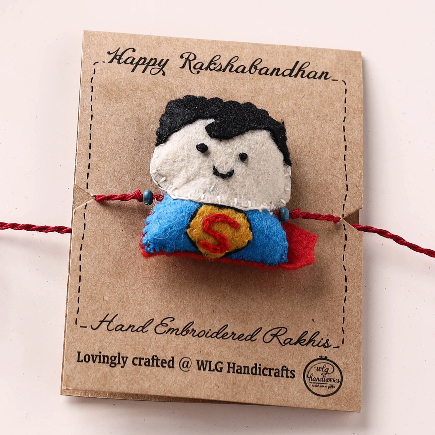 Superman - Hand Embroidered Felt Rakhi for Kids 03 - Image 3