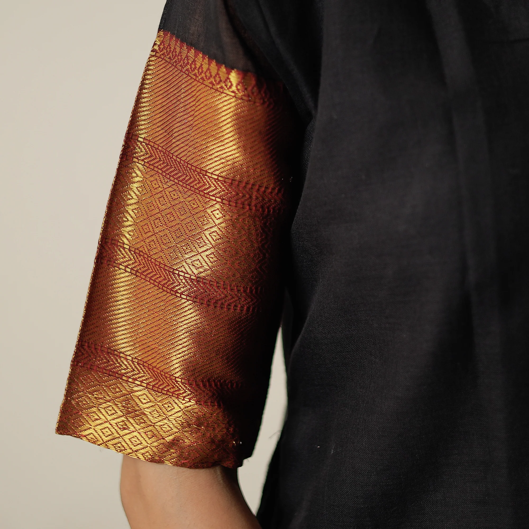 Black - Dharwad Mercerised Cotton Straight Kurta 01 - Image 6