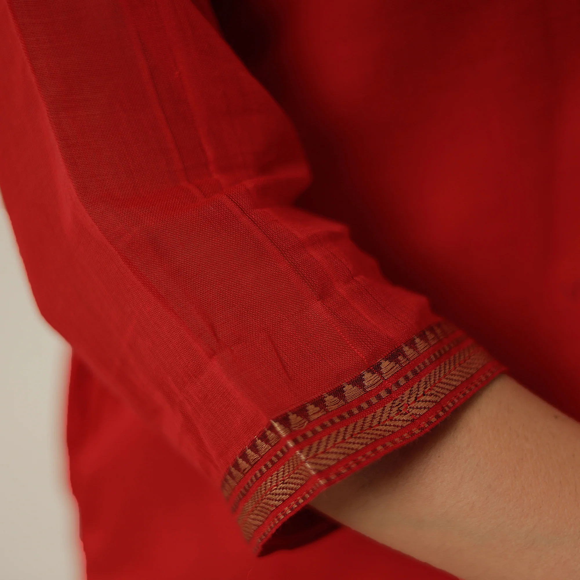Red - Dharwad Mercerised Cotton Straight Kurta 05 - Image 6