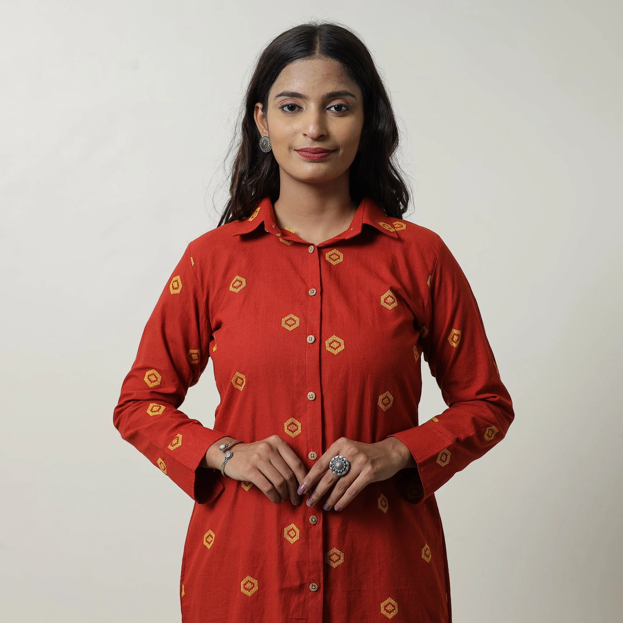 Orange - Jacquard Cotton Co-Ord Set 01 - Image 4