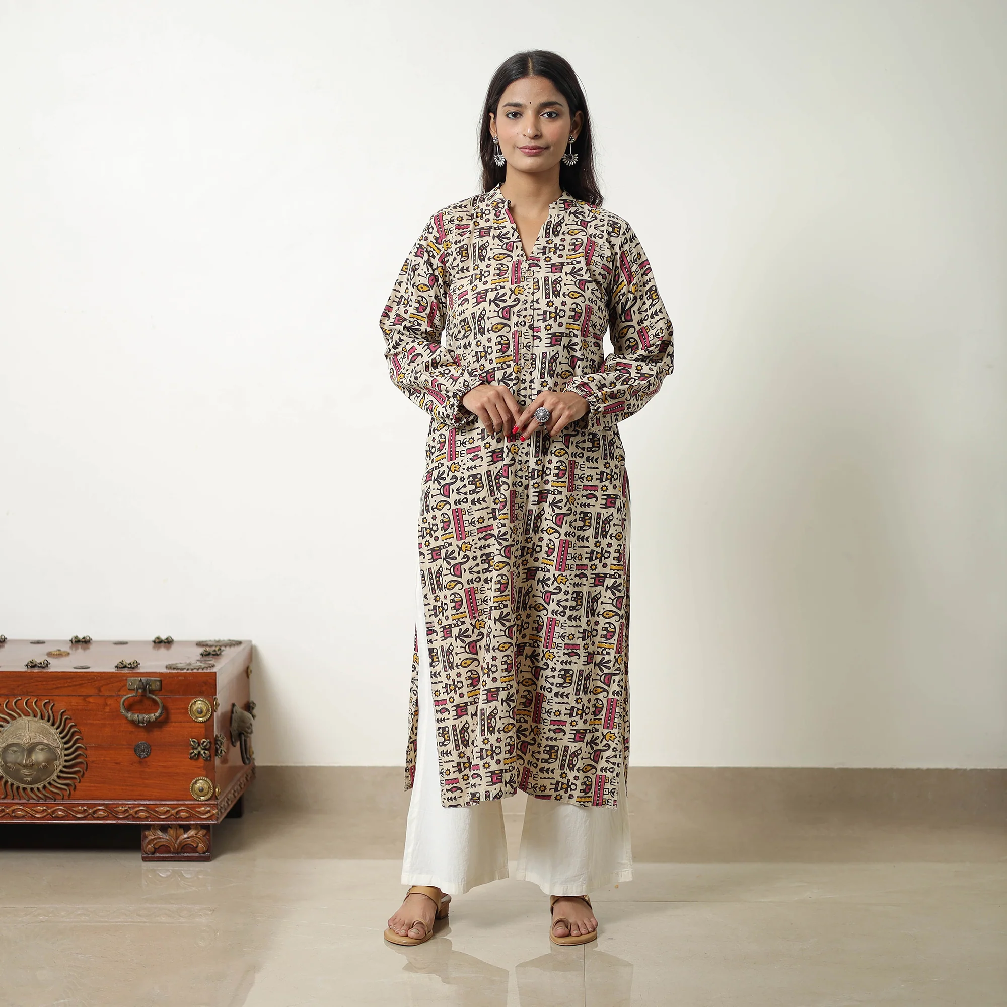 Multicolor - Straight Cotton Kalamkari Kurta 04 - Image 3