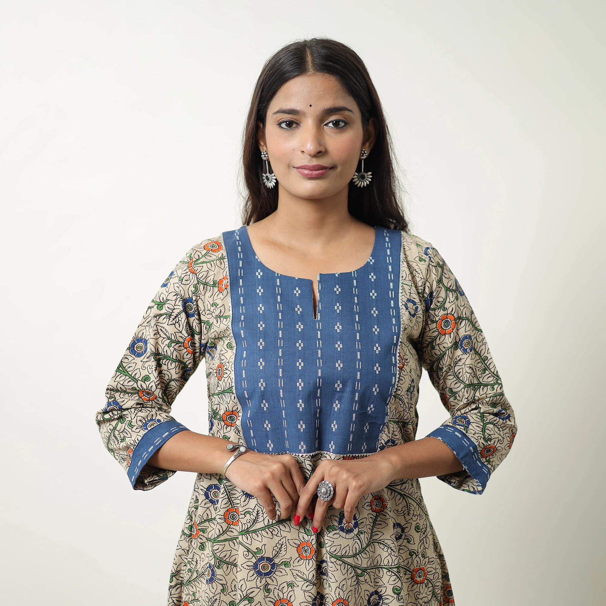 Beige - Straight Cotton Kalamkari Kurta 07