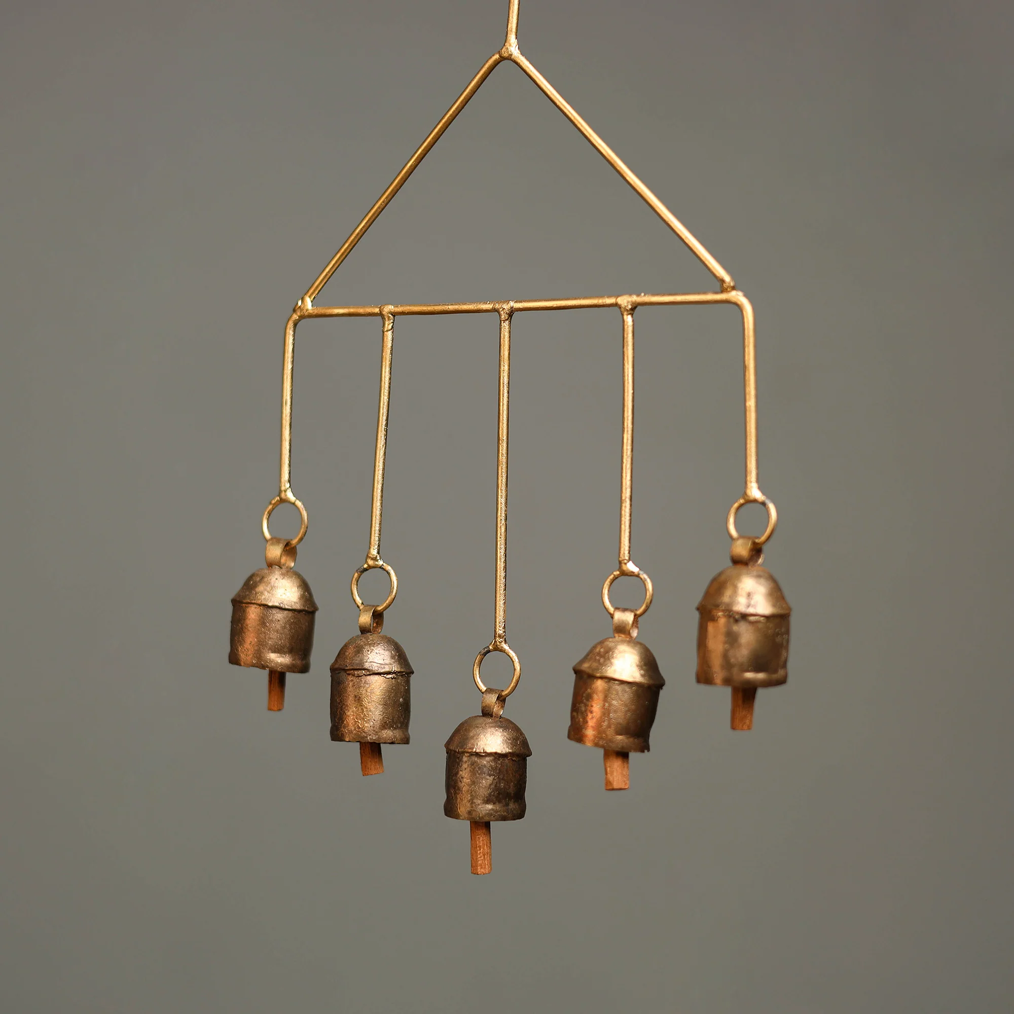 Kutch Copper Coated 5 Bells Wind Chimes 27 - Image 3